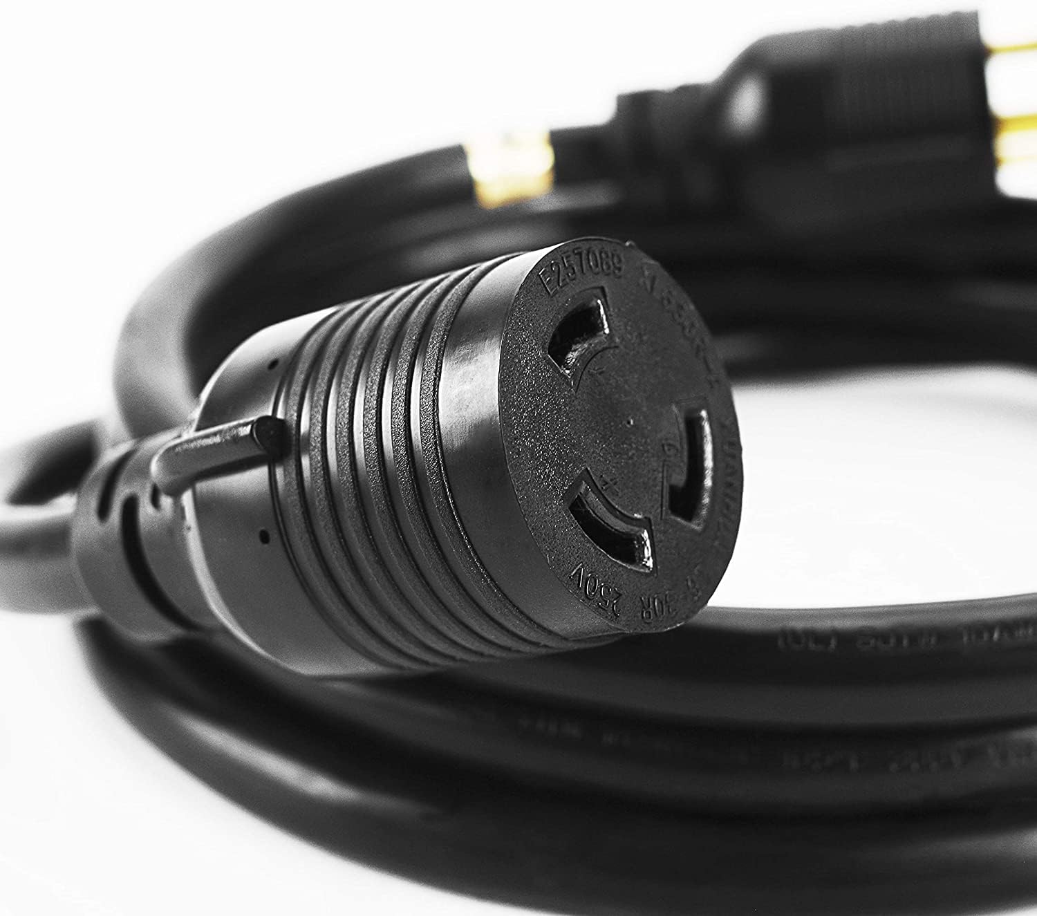L6-30P/L6-30R Heavy Duty Locking Power Cord, Extension Cord,SJT 10GUAGE, Power Cord up to 7500W,30A,3prong,Black,10FT
