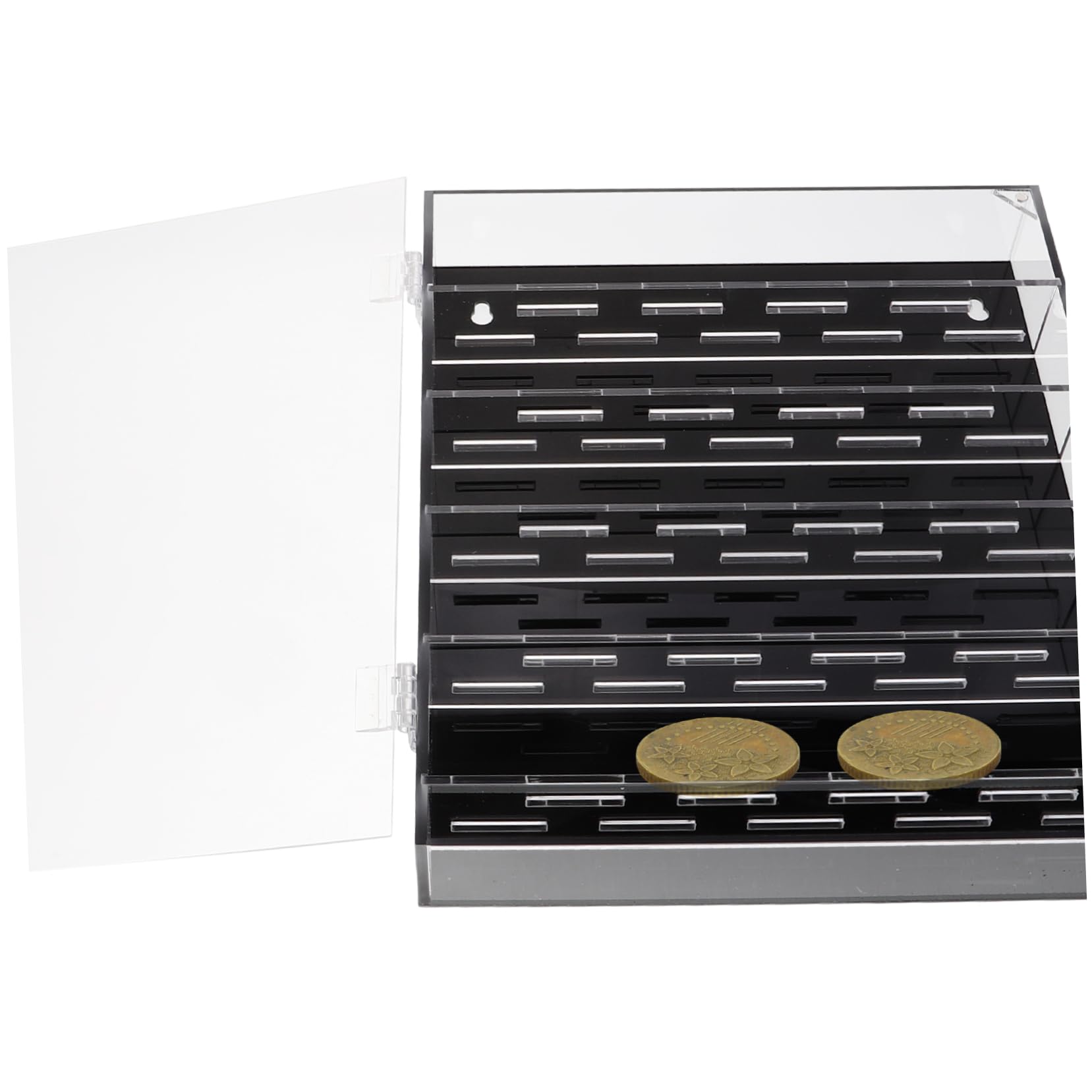SHINEOFI Caja De Colección De Monedas Transparente Caja Para Monedas De Organic Glass Para Coleccionar y Mostrar Colecciones Vitrinas
