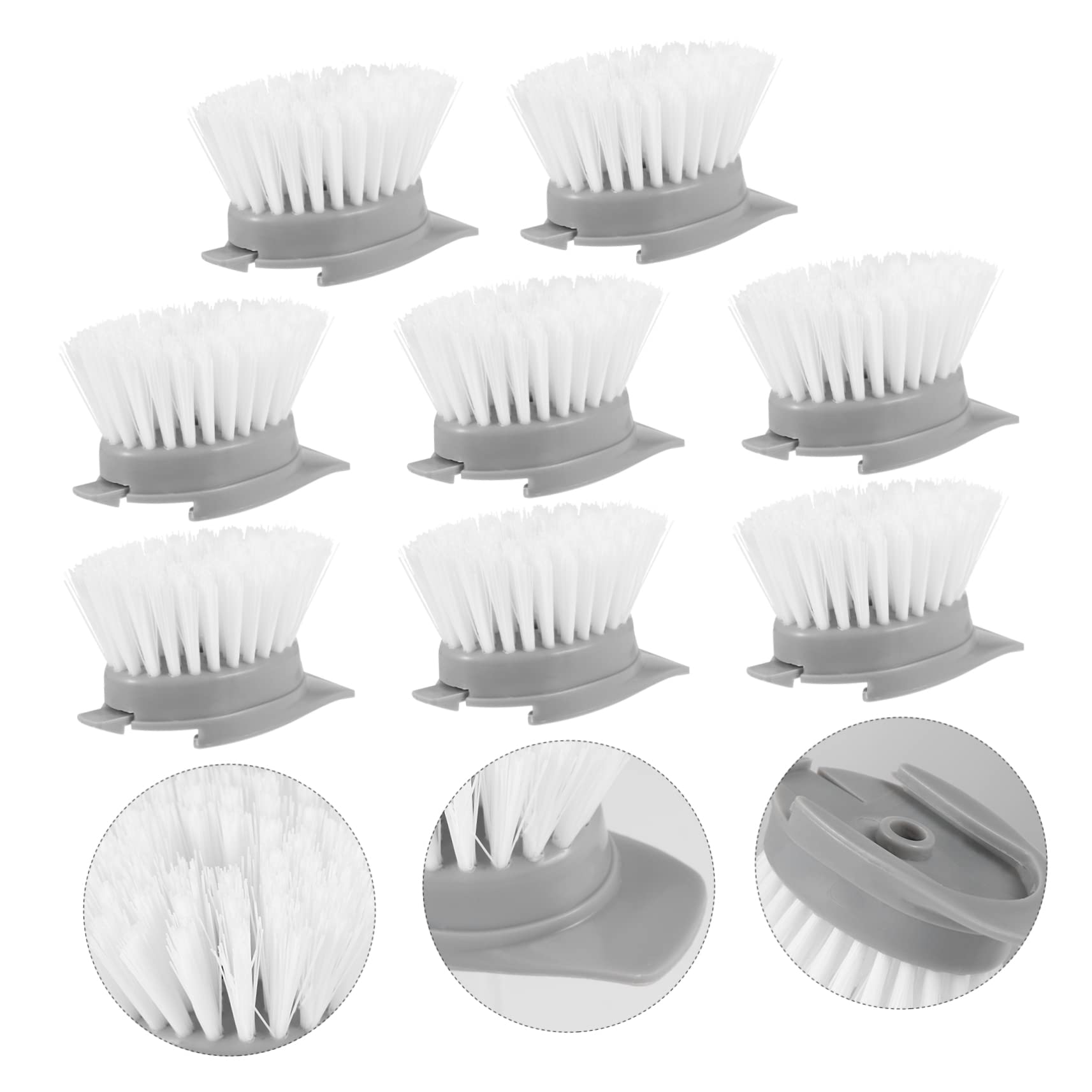 Didiseaon 8pcs Long Handle Cleaning Brush Heads for Tube Cleaner Dish Brush Replacement Head Kitchen Sink