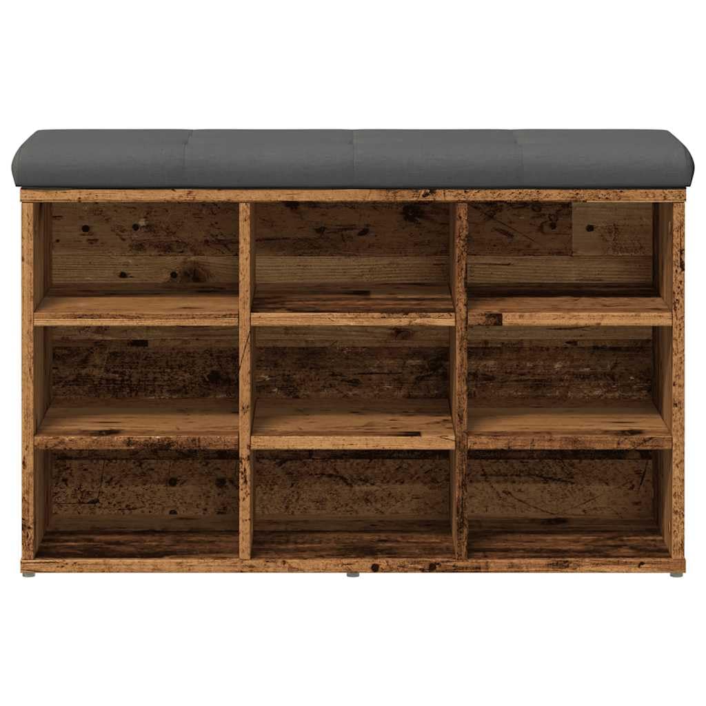 vidaXL Panca Porta Scarpe Legno Antico 82x32x50 cm Legno Multistrato, Panca portascarpe, Panca scarpiera, scarpiera, Panca, Panca portaoggetti