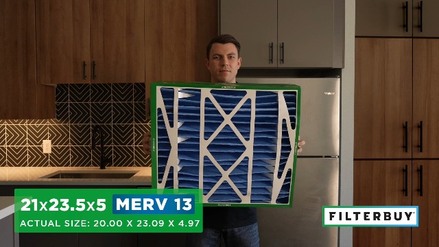 Filterbuy 21x23.5x5 Air Filter MERV 13 Smoke & Allergy Defense (2