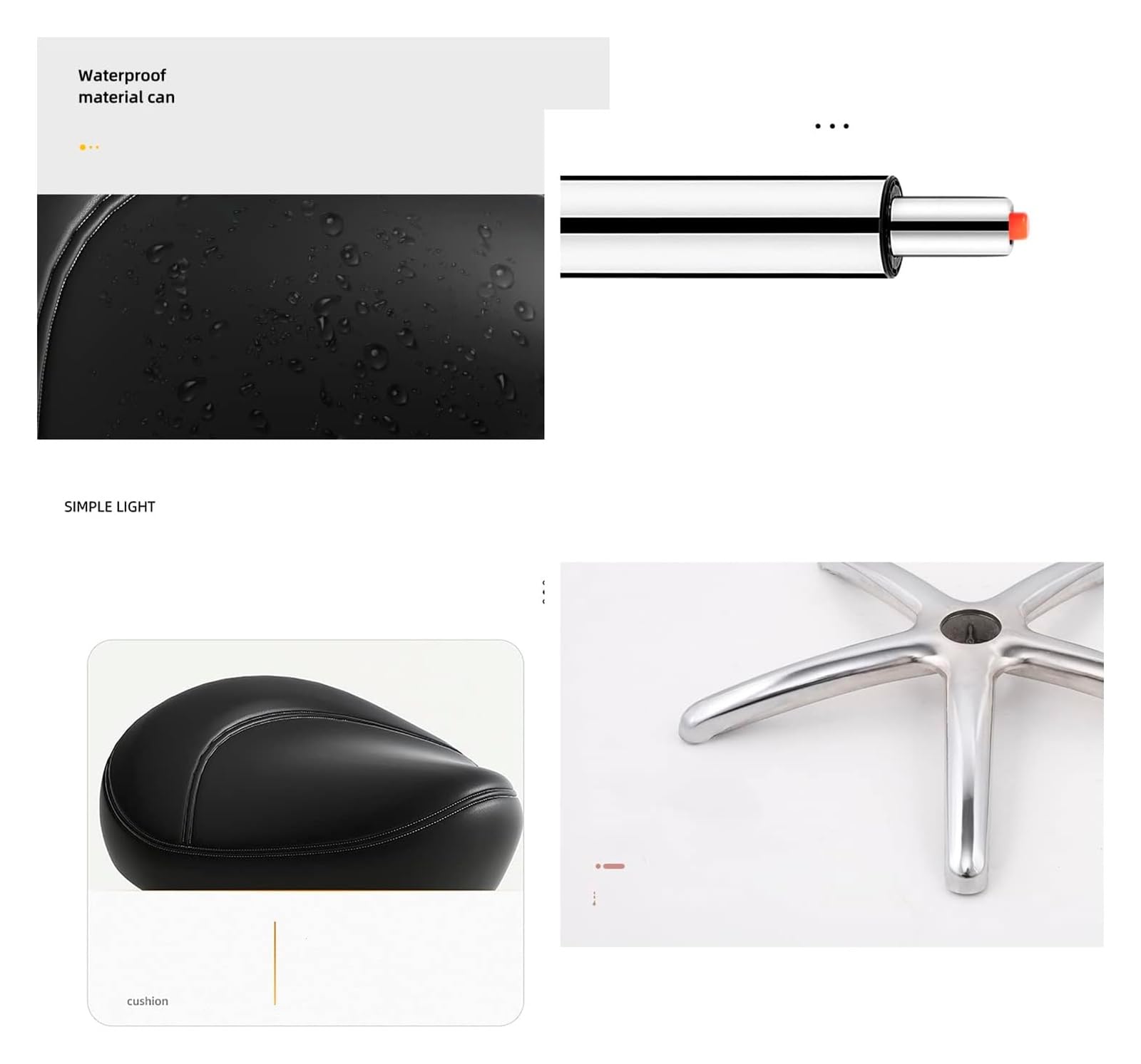 Silla de Oficina Silla de Escritorio Taburete con Ruedas giratorias de Altura Ajustable, Taburete ergonómico Resistente para Laboratorio, clínica, Dentista, salón, masajes, Oficina y hogar
