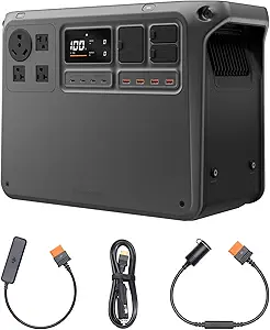 DJI Power 2000 Portable Power Station, 2048Wh LFP Battery, Compact Size, 3000W Stable Output, 0-80% Recharge in 55 Mins, Car Charging, Camping & RVs, Road Trip, Off-Grid