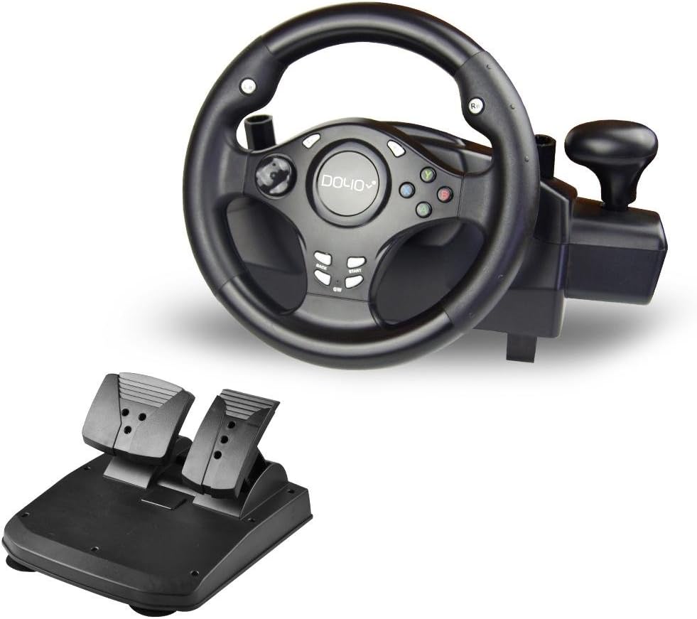 Amazon DOYO ハンドルコントローラー ステアリングコントローラー レーシングゲーム ペダル付き PC/PS4/PS3