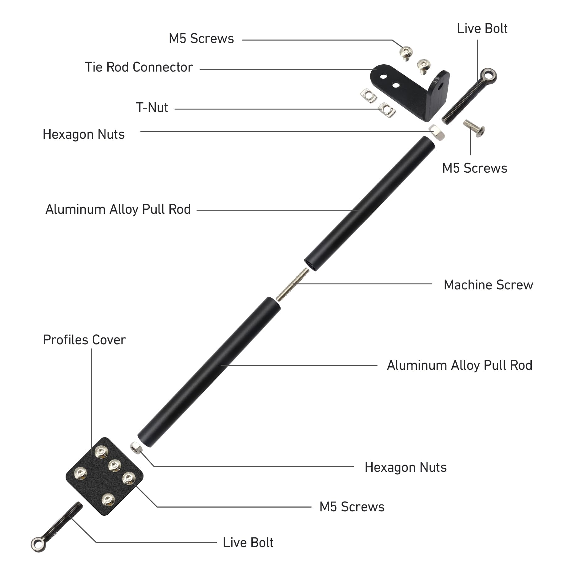 VICHSAMWY Support Rod Set, Ender 3 V2 Support Rod,Aluminum Alloy DIY Upgrade 3D Printer Parts Compatible with CREALITY 3D Printer Ender-3/Ender3 V2/Ender-3 Pro Series 220x 220x 250MM