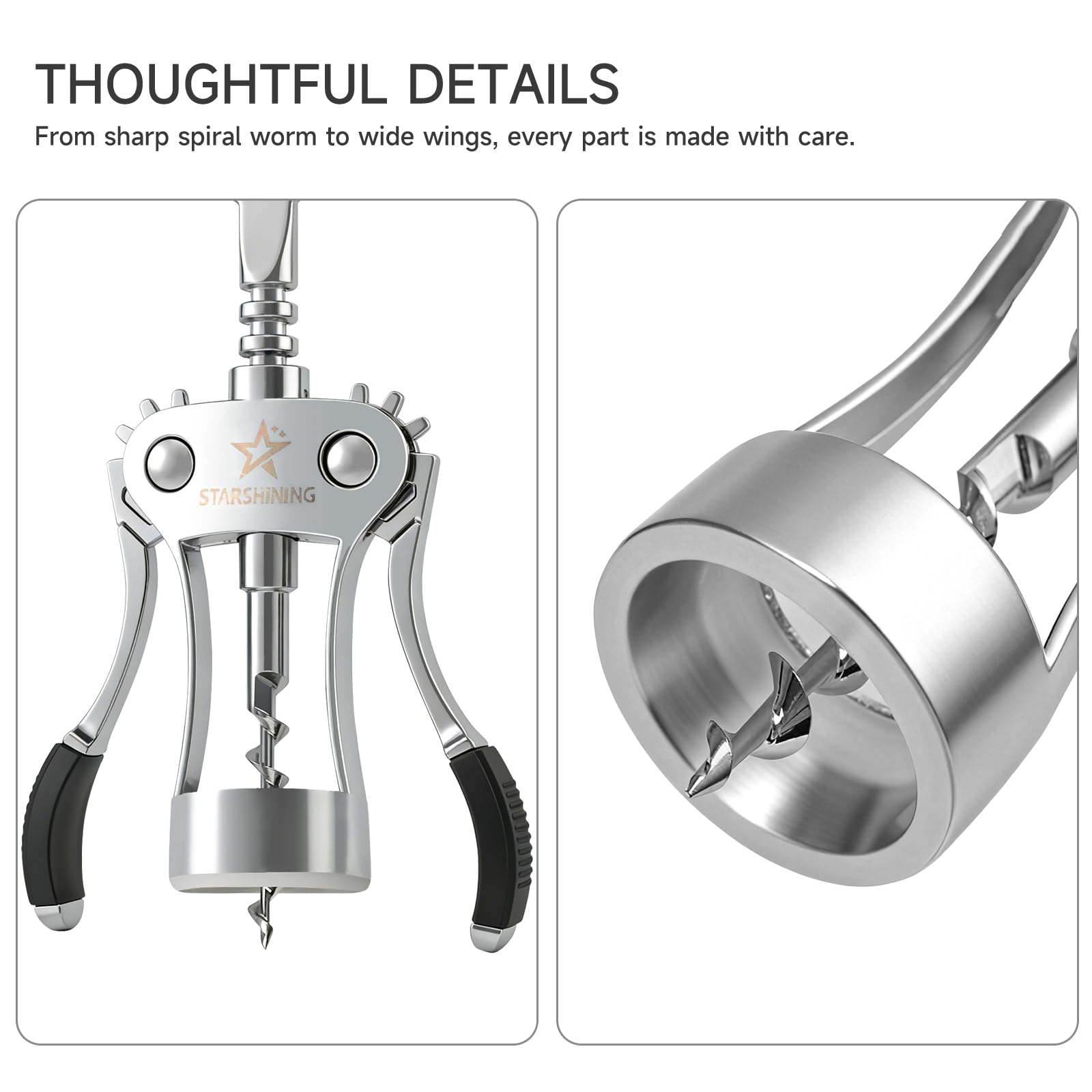 Premium Wing Corkscrew - Easy Wine Opener -3