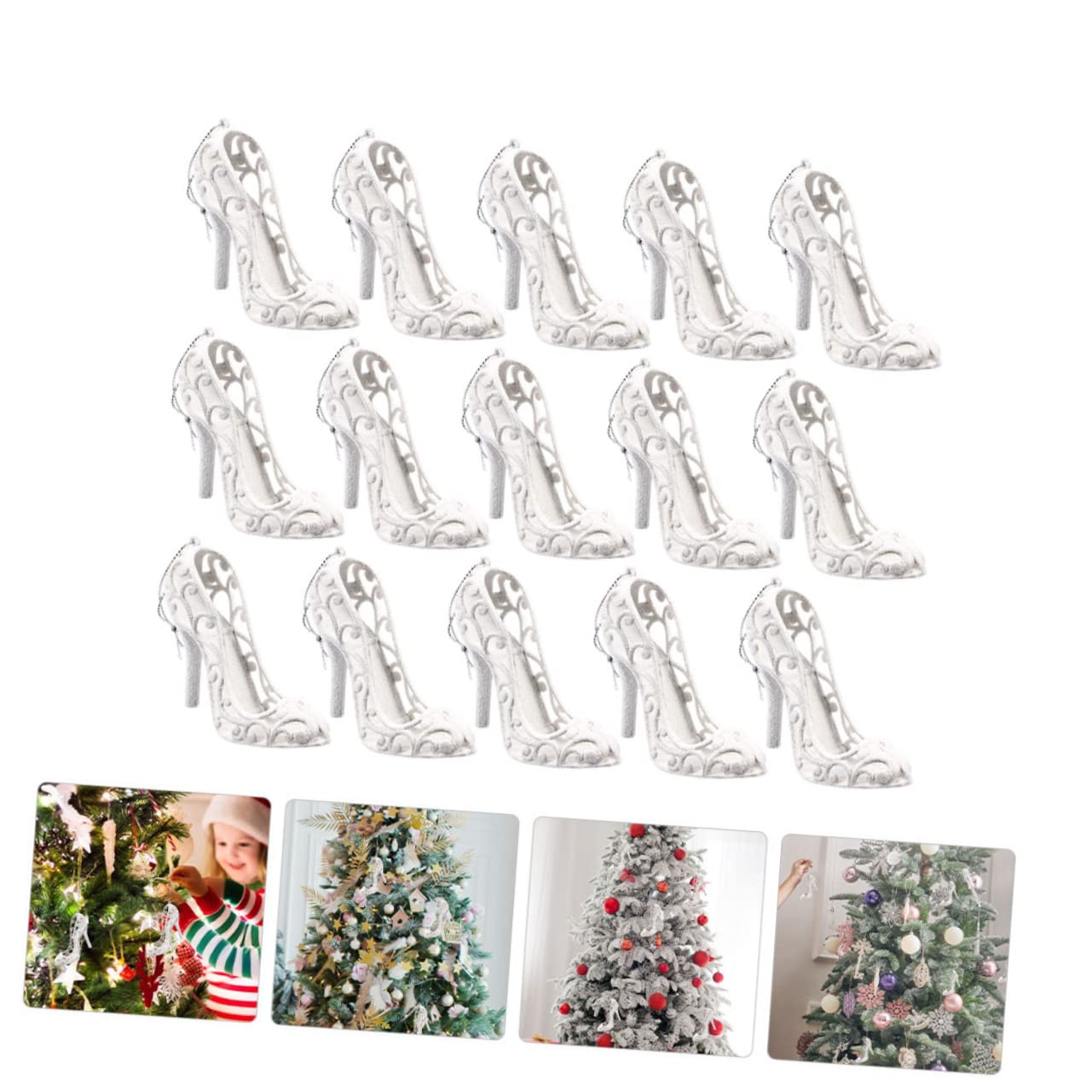 ABOOFAN 2 Juegos De Delicados Colgantes Navideños De Tacones Altos Pequeños para Decoración del Árbol De Navidad 15 Unidades X 2