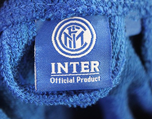 NUOVO ACCAPPATOIO CON CAPPUCCIO UFFICIALE FC INTER TG S M L XL XXL NERO AZZURRO 100% MICRO SPUGNA PURO COTONE UOMO (M - 46 / 48)