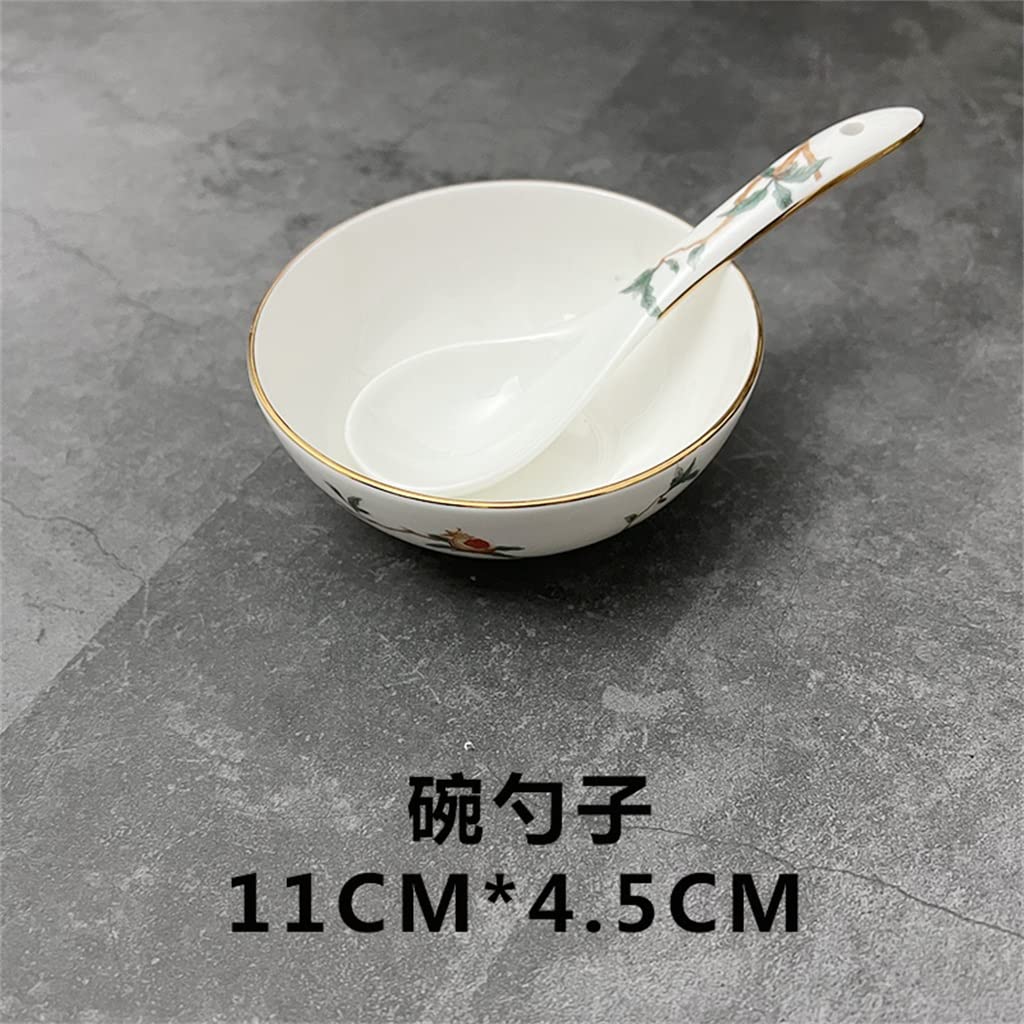 Juego de vajilla variada, Plato de Cena de Porcelana China, Plato Redondo de Restaurante, Cuenco, Plato, Mantel Individual, Juego Completo Combinado (Talla única)