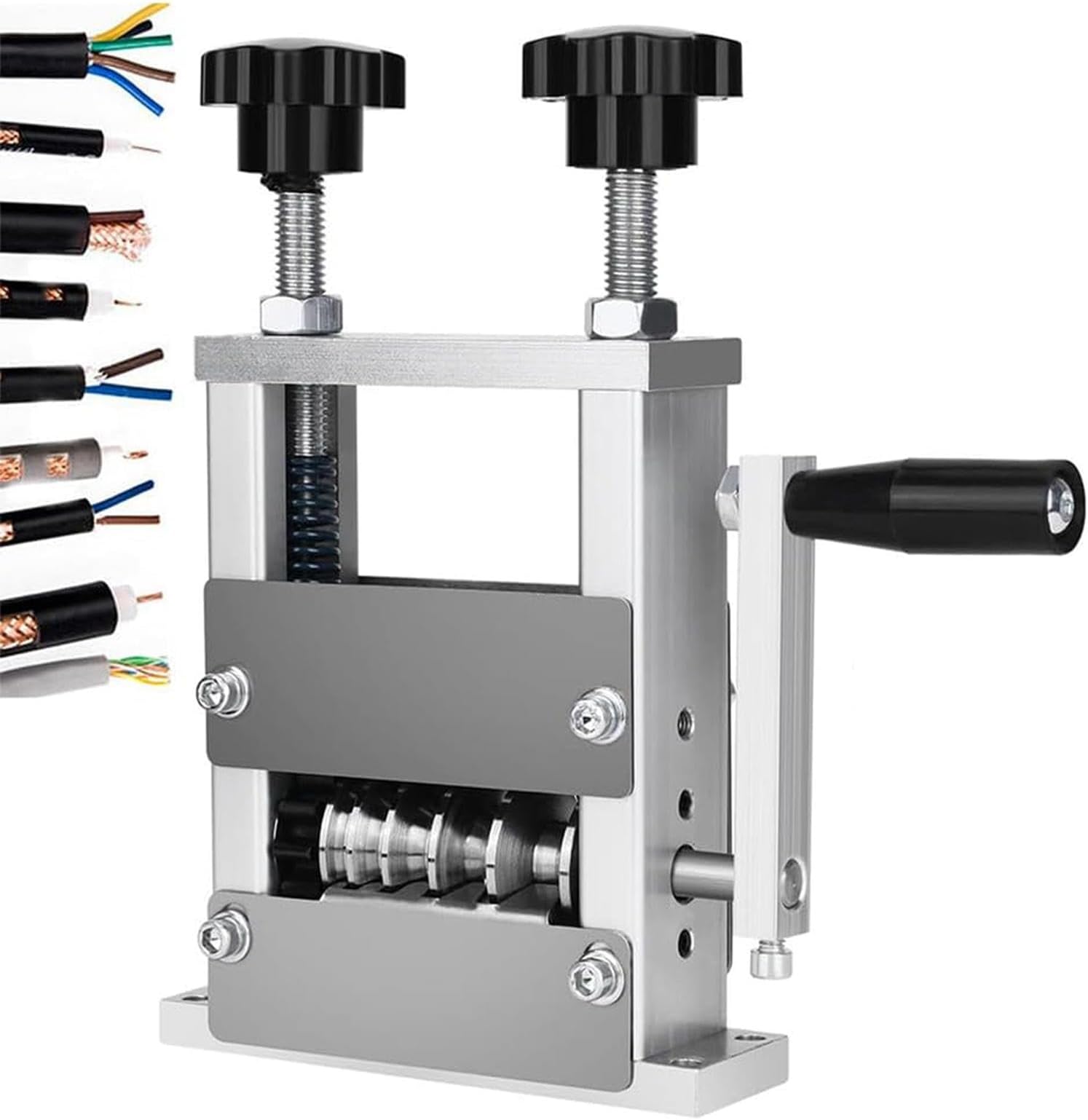 Manual Wire Stripper Machine, Shooting Machine with 6 Tracks and 5 Carbide Blades for 1-20mm Copper Wire Recycling