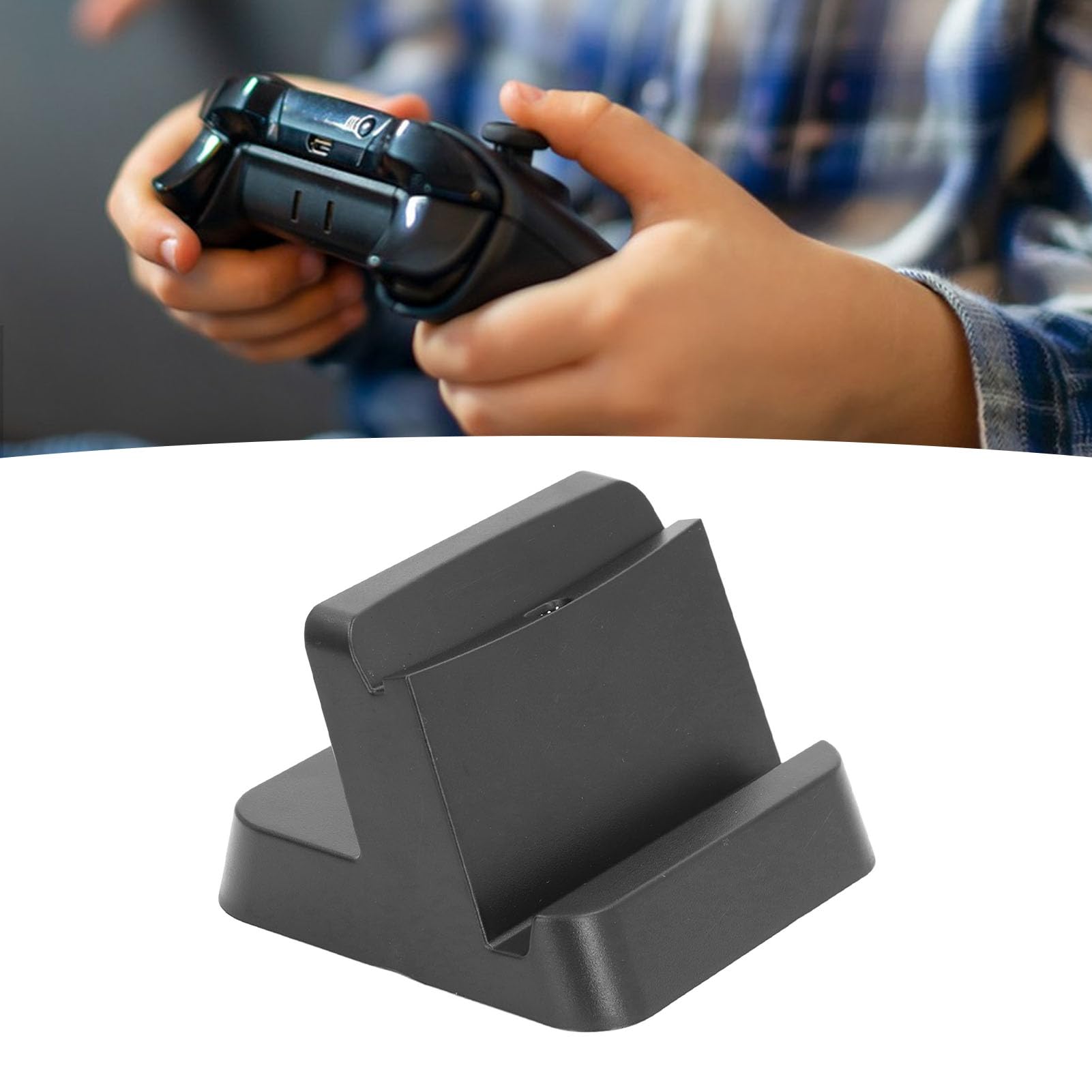 PS5 Portal Ladestation Stand Station, ABS Tragbares Ladegerät mit Effizienter Lade Lösung für Heim und Reisen (Black)