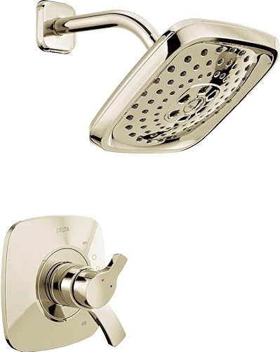 Miniatura 6 de Delta Faucet Tesla Serie 17 Kit de molduras de ducha de doble función con cabezal de ducha táctil H2Okinetic de tres pulverizaciones, cromado T17252