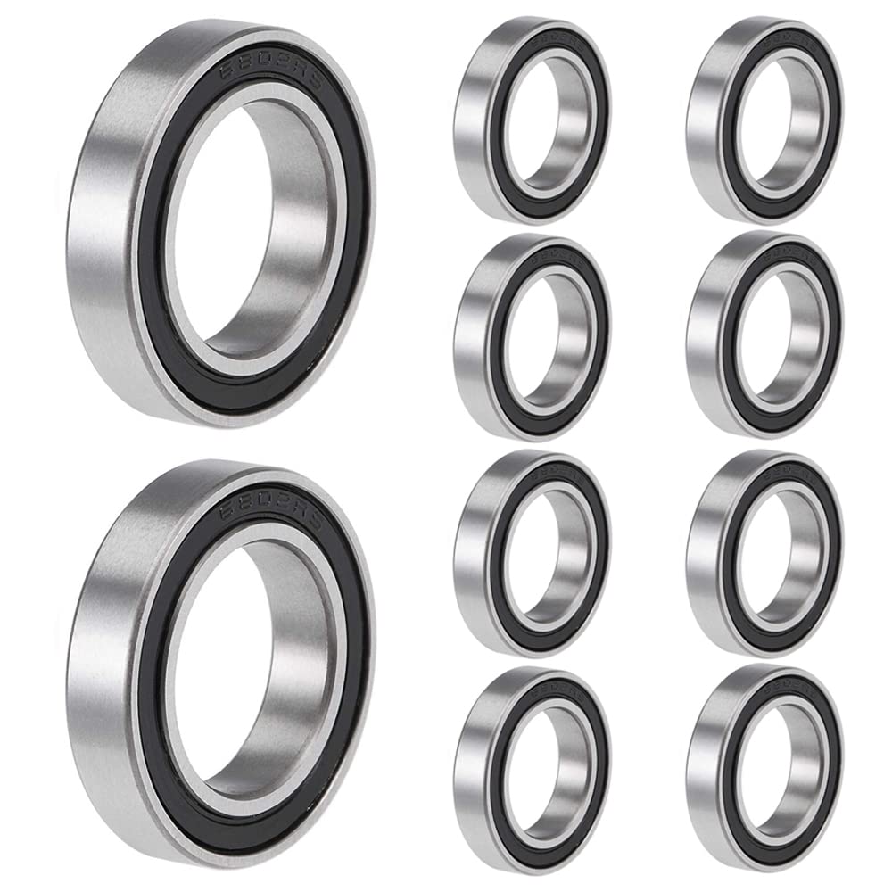 10 Stück 6802 2RS Kugellager 15 mm x 24 mm x 5 mm doppelt geschützte Rillenkugellager für DIY, Drehbänke, Motoren, 3D-Drucker, Fräsmaschinen, verschiedene mechanische Geräte, etc.