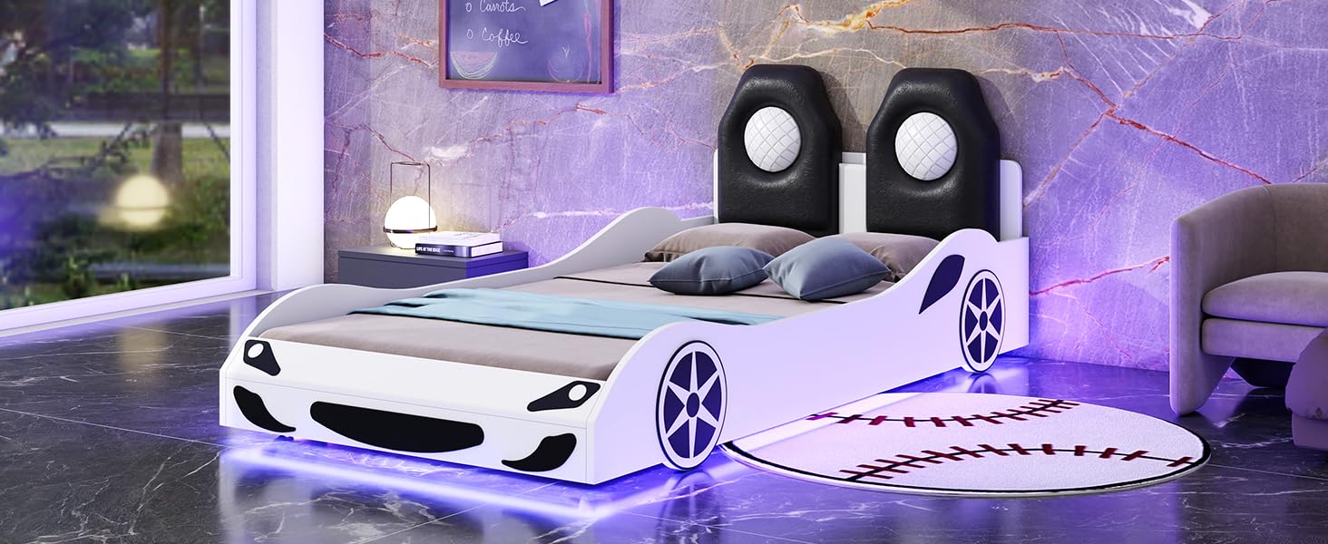 Amazon.com: FocusOnHome Wood Twin Size Race Car-Shaped Platform