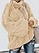 Dokotoo Cable Knit Sweater for Women Fashion 2025 Winter Clothes Warm Chunky Turtleneck Cowl Neck Balloon Long Sleeve Oversized Maternity Long Tunic Sweaters Pullover Jumpers White L
