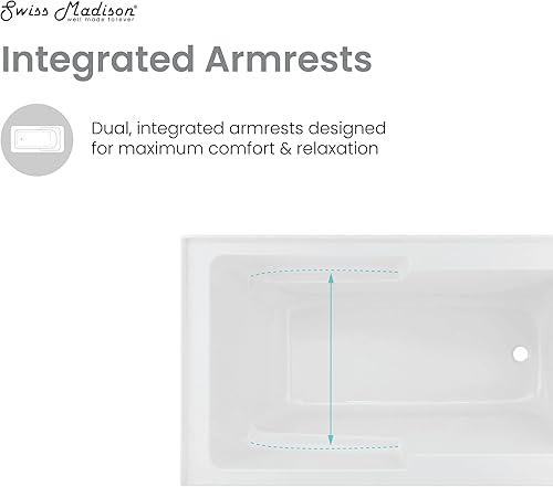 Vista 218 de Swiss Madison Well Made Forever SM-AB540MB Voltaire - Bañera de alcoba con faldón, 60 x 30 pulgadas, negro mate Mate negro