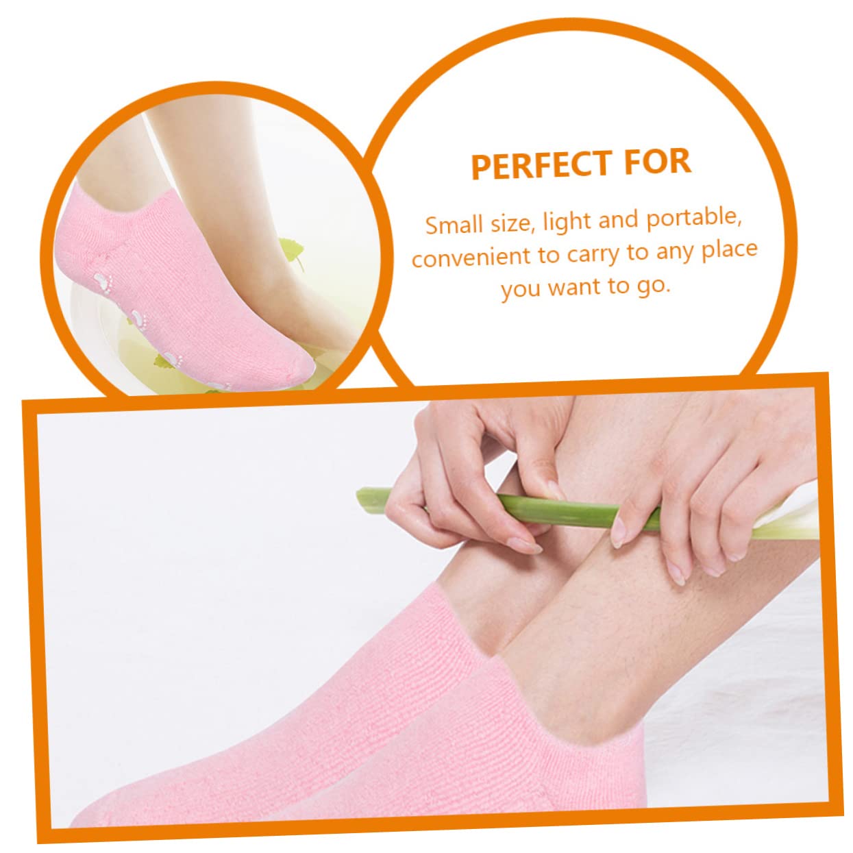 3 Paia Calzini Idratanti la Cura dei Piedi Gel a Base di Cotone ed Elastan, Effetto Nutriente e Antiscivolo, per Uso Notturno e Lavori Domestici
