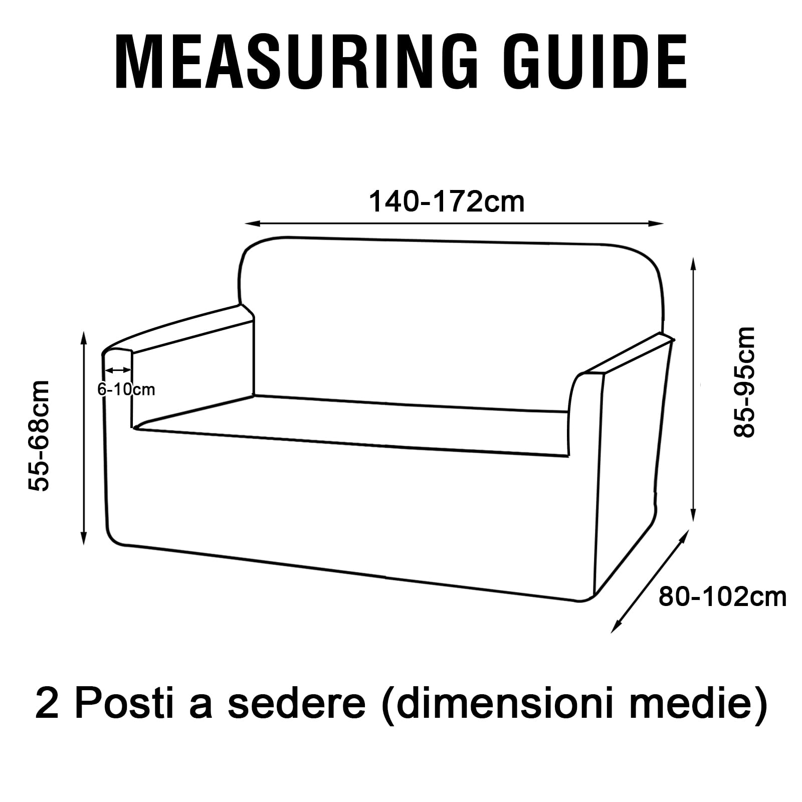 BellaHills Copri Divano 2 Posti con Braccioli(140-172cm), Copridivano Antigraffio Gatto, Copridivani Elasticizzato, Fodera Divano Antimacchia Lavabile Antiscivolo, Naturale