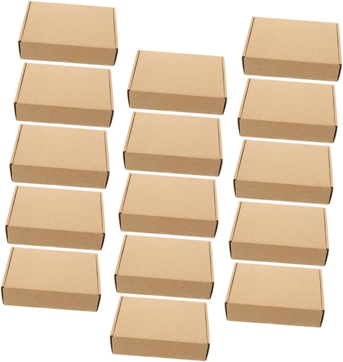 Cabilock 15pcs Small Kraft Paper Storage Boxes 31x21.5x5cm Foldable Rectangle Favor Boxes for Party Candy Wrapping and Packaging