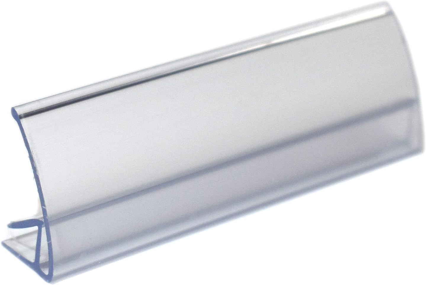 Glass Shelf Label Holder, Clear Sign Clip for Glass Shelving from 3/16" to 1/4" Thick, 2.9" L x 1" H, 50 Pack