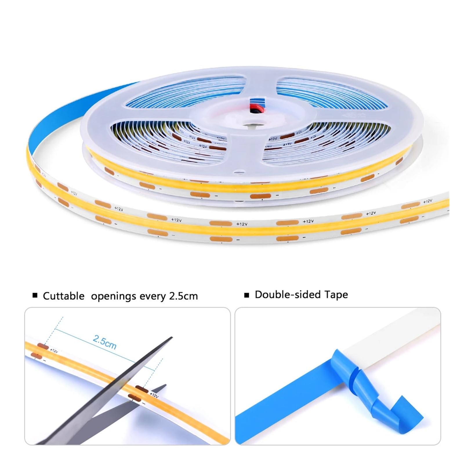 8mm COB LED Streifen Smart Tür Sensor Licht 1M-5M Unter Schrank Bücherregal Kleiderschrank Vitrine beleuchtung