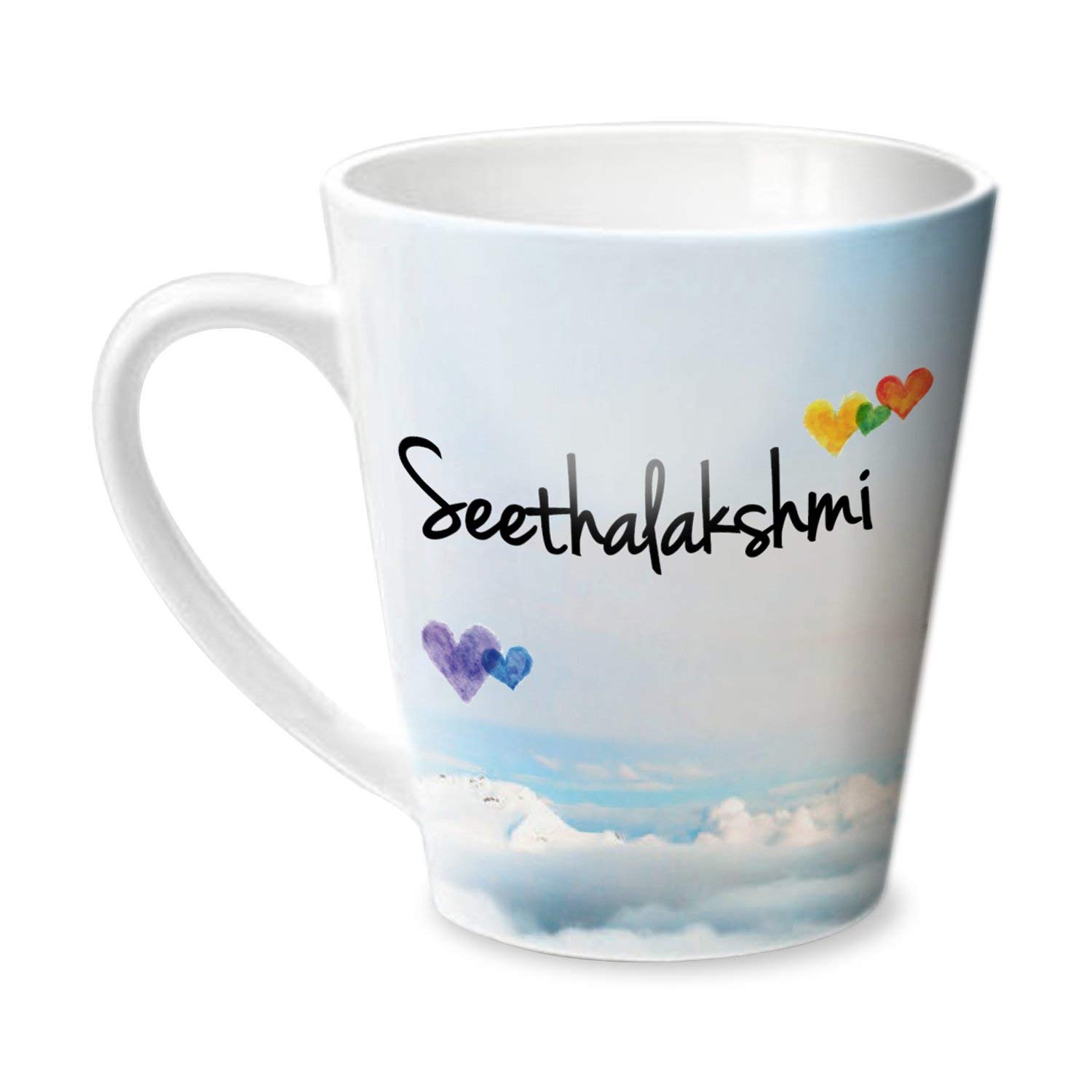 Hot Muggs Simply Love You Seethalakshmi Conical Mug Personalised Name Ceramic, 315 ml, 1 Unit