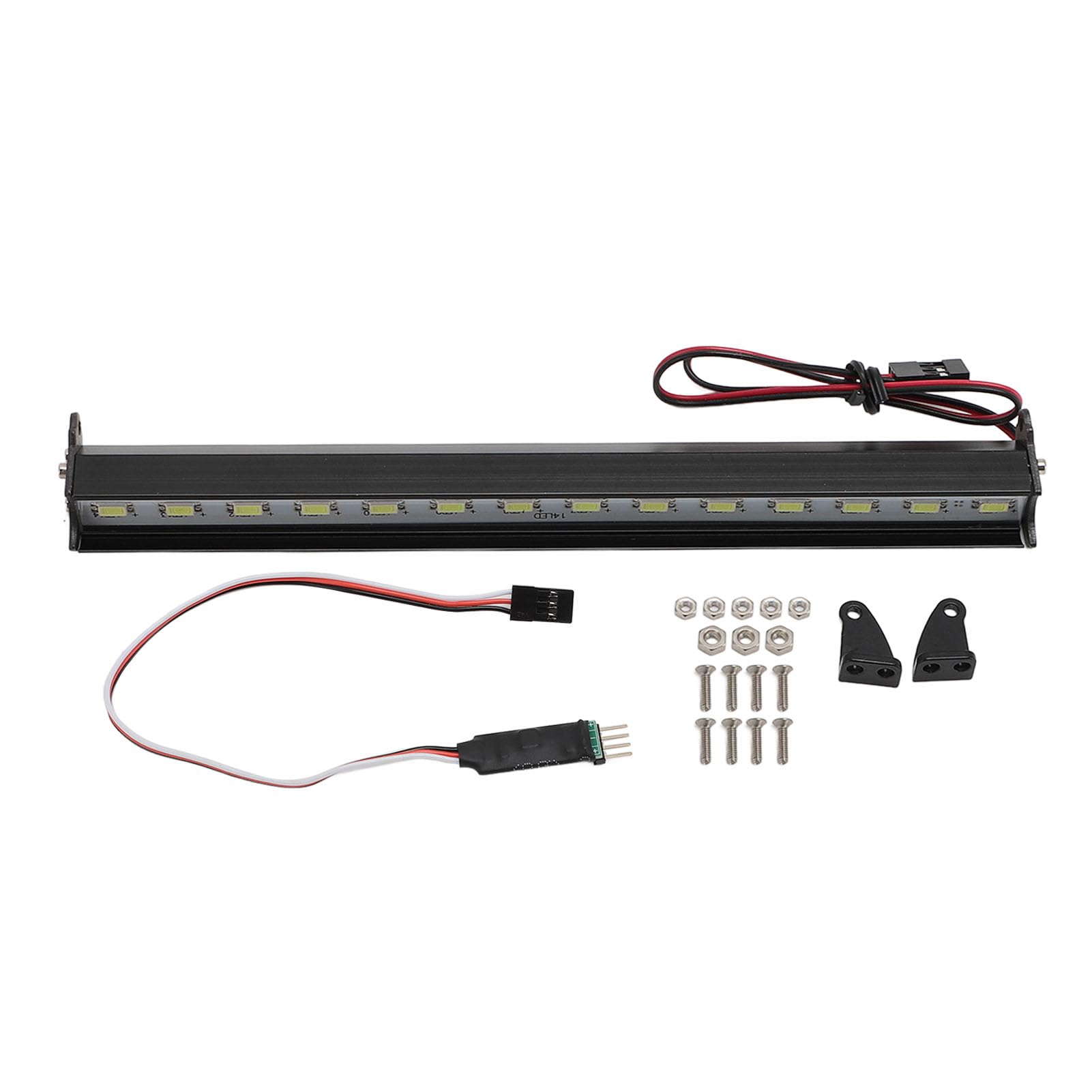 Jasnobiała Lampa Dachowa Samochodowa 14LED RC, Stop Aluminium, Lekka, Długa żywotność, 180 Mm, z Kablem Kontrolera światła
