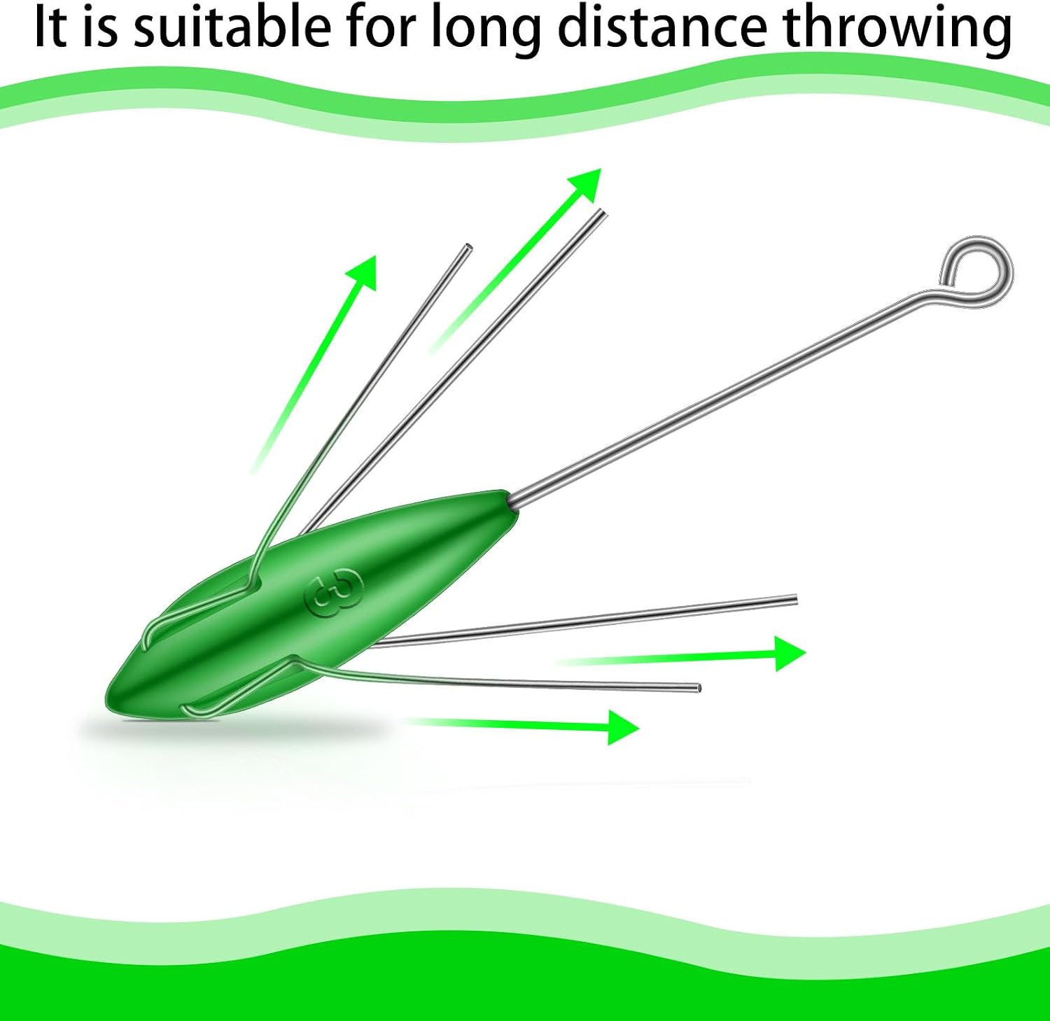 Libima 5 Pcs Sputnik Sinker Surf Fishing Saltwater Sand Spikes Spider Weights Long Tail Sputnik Fishing Catfish Weights for Sea Sand Ocean Beach, Green