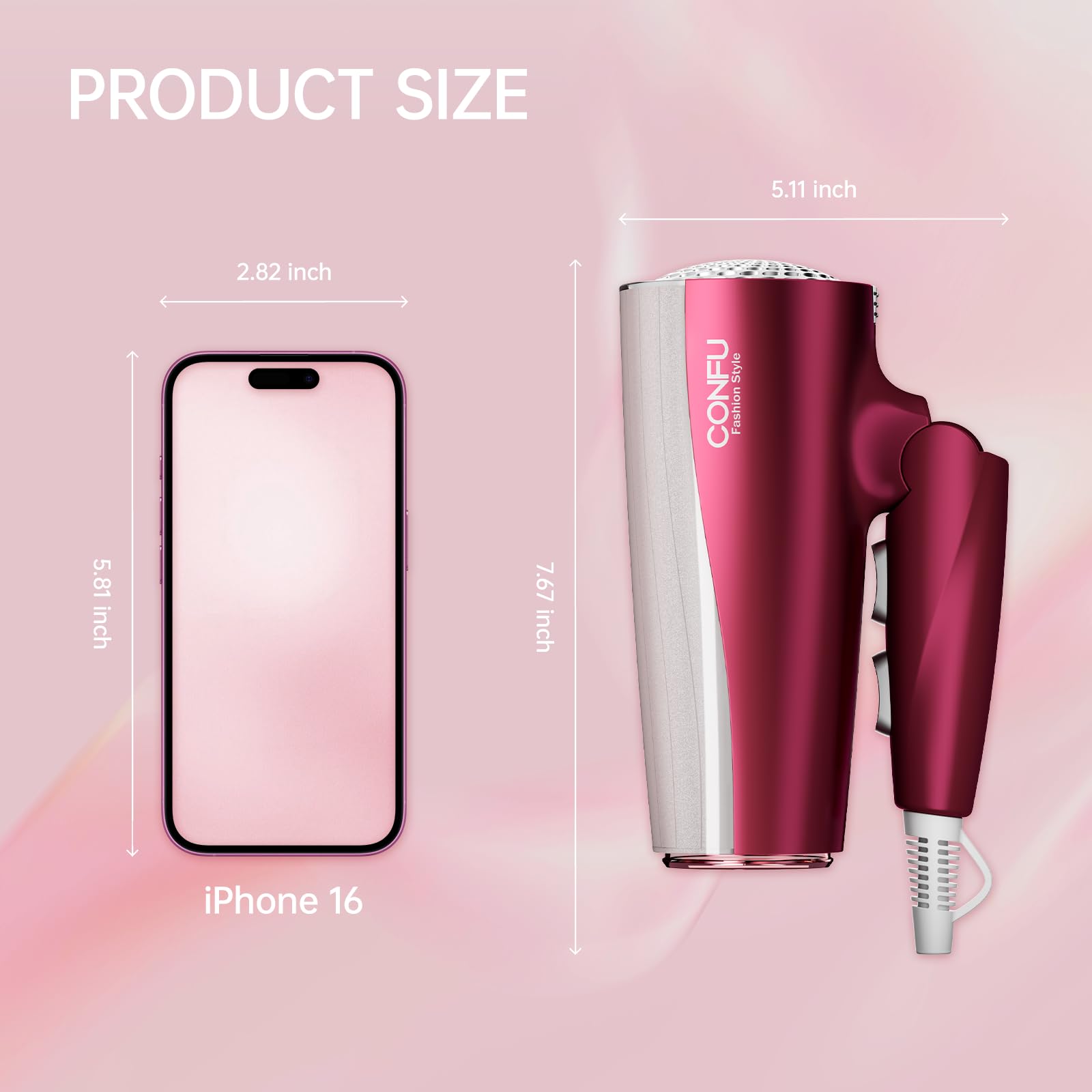 CONFU Professional 1875W Ceramic Tourmaline Hair Dryer with Concentrator
