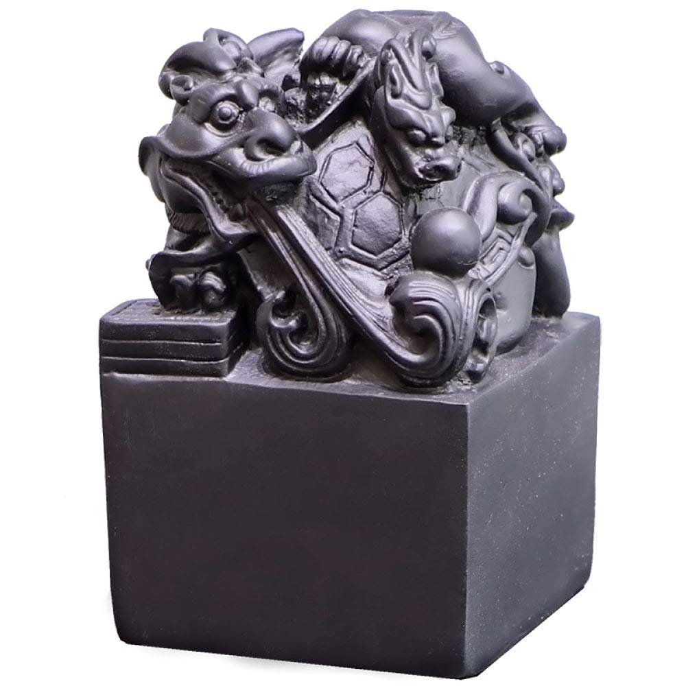 Mignon sceau de jade ancien chinois, déco zen pour bureau et tableau de bord voiture