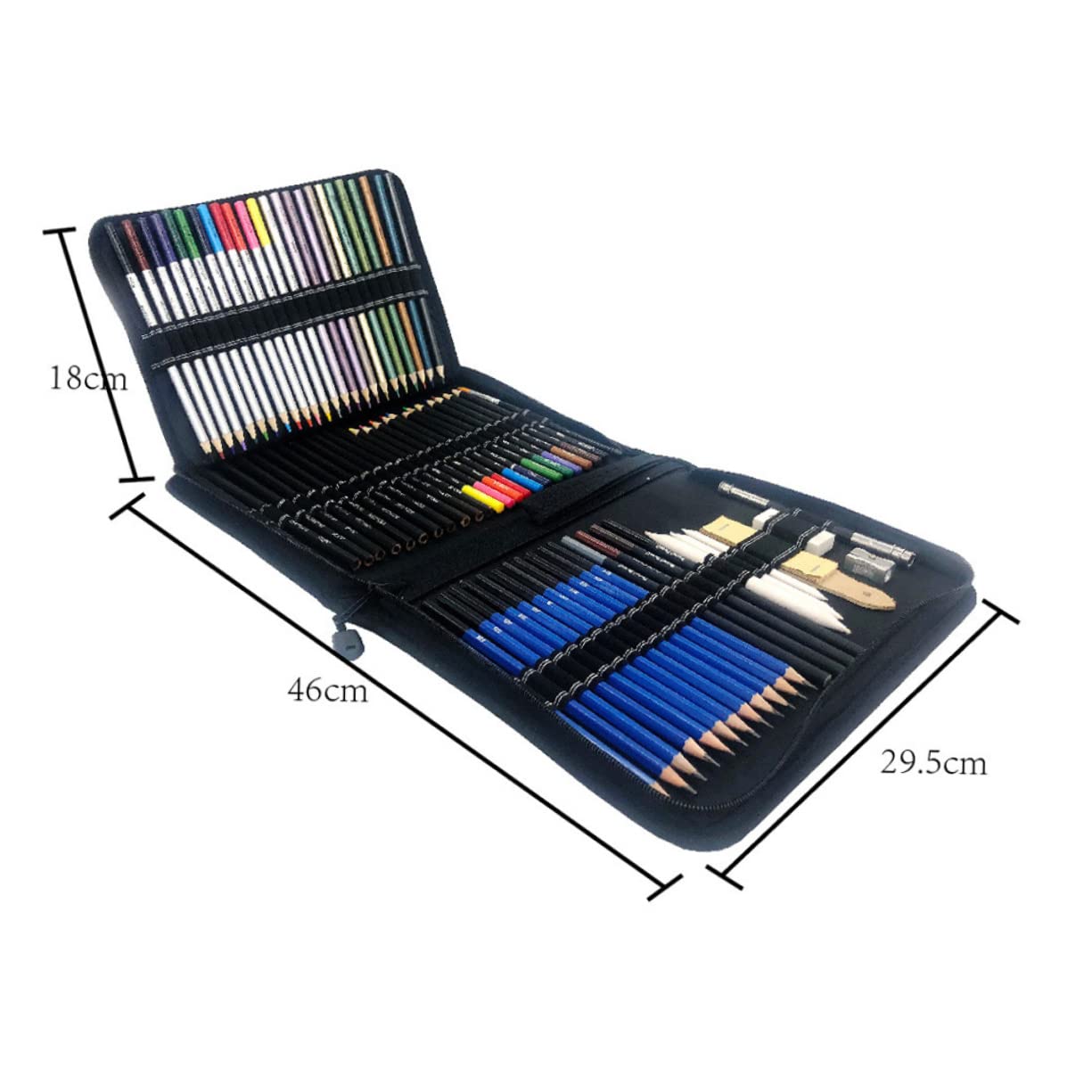 Set Crayon Dessin 72 Pièces en Bois pour L’art, Crayons Aquarellables