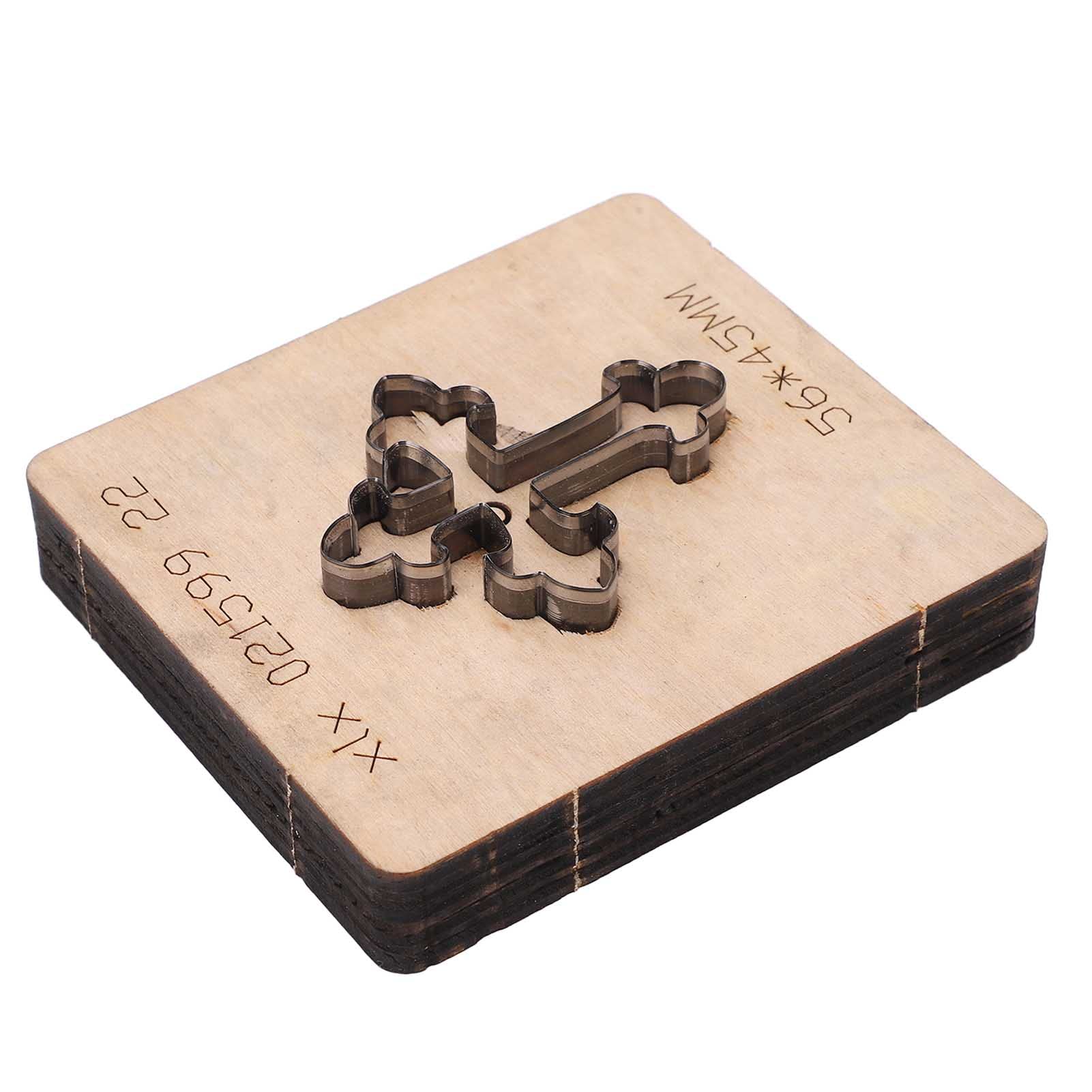 Alloy Steel Leather Punching , Cross Cutting Die with Birch Wood Plate, for Cutting Leather Products, DIY Handcrafts
