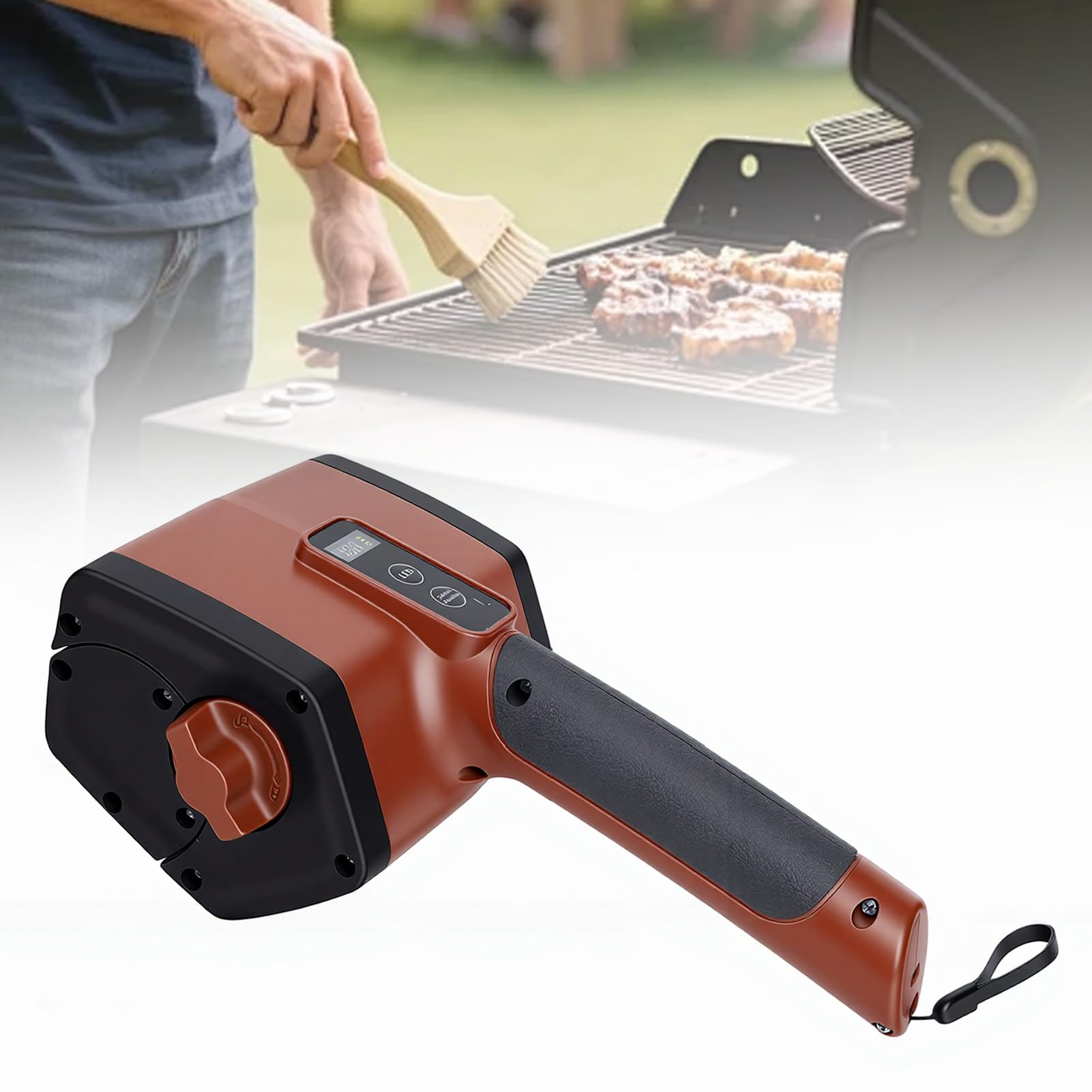 Spazzola per Griglia Elettrica in Acciaio Inossidabile 304 con LED | Motore Brushless da 350 Giri/min, Impugnatura Ergonomica, Batteria da 2600 MAh, Luce LED