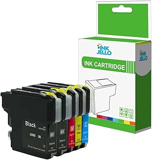 InkJello Ink Cartridge For Printer, Compatible With Brother MFC-J220 J265W J410 DCP-J125 J315W J415W J515W LC985BK/C/M/Y (Black/Cyan/Magenta/Yellow, 5-Pack)