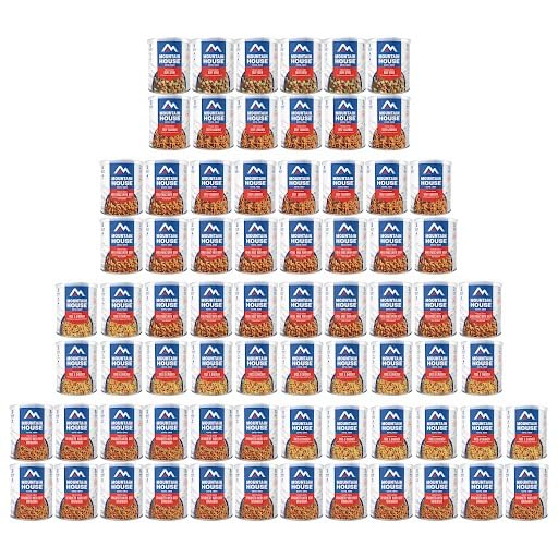 Mountain House 510-Serving Emergency Food Supply Kit 72 Cans 18 Rice Chicken 18 Spaghetti with Beef Marinara 18