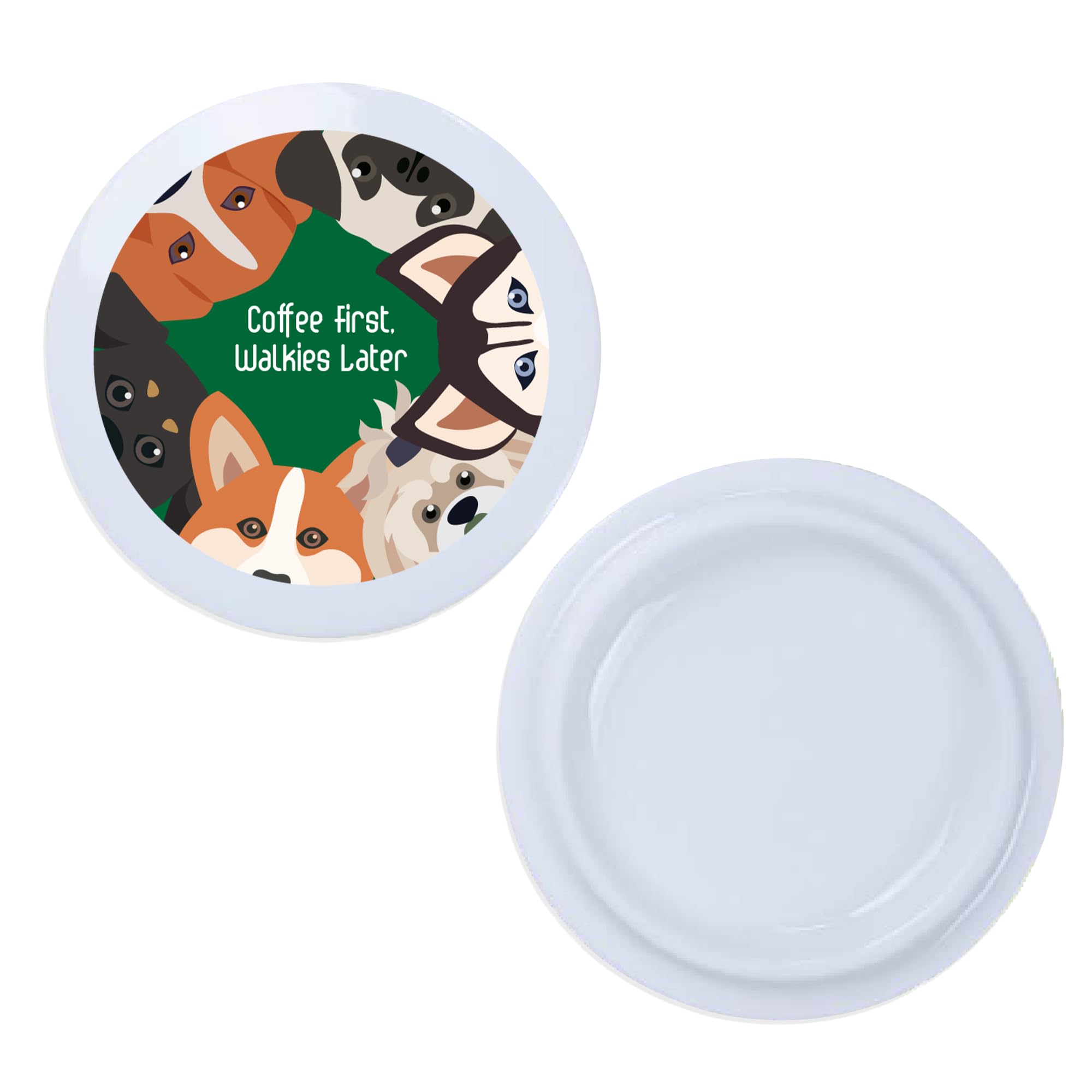 2Pcs Reusable Mug Lids for Ceramic Mugs,11oz White Ceramic Cup Lid, Drink Cover for Outdoors,Fits Mug with Outside Diameter 3.25 Inch,Best for Hot & Cold Beverage,With Custom Options (CUSTOM)