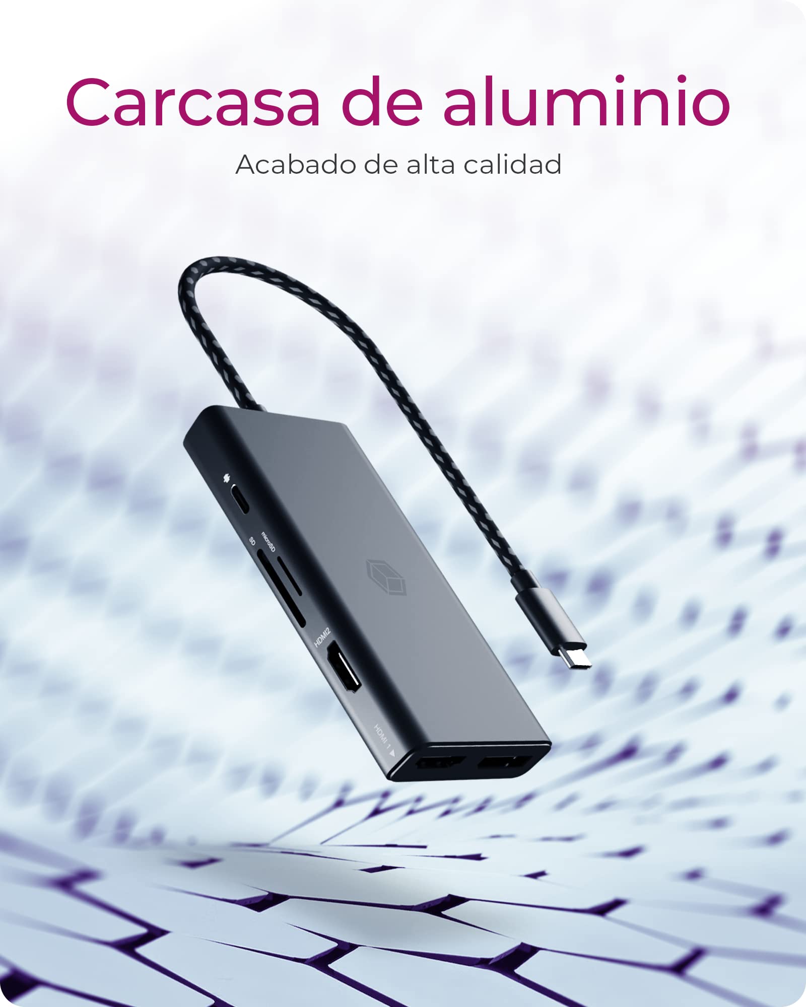ICY BOX Docking Station USB-C (12-en-1) con 2x HDMI & 1x DP (4K 60Hz), 3x USB 3.0 HUB, Alimentazione 100W, Gigabit Ethernet, Dock Station Portatil, IB-DK4011-CPD