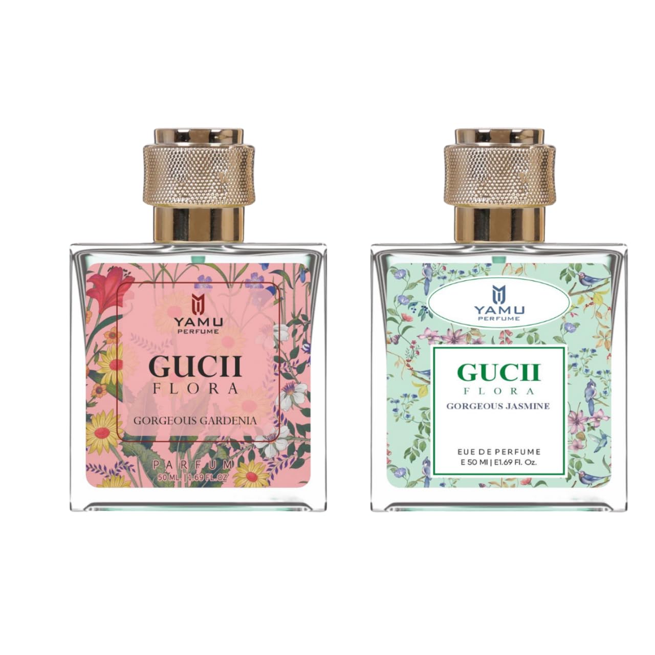YAMU® Perfume Set for Man & Date Women Gift Set | Long Lasting EDP 2x50ml Perfume for Men and Women | with Gorgeous Gardenia & Gorgeous Jasmine | Long Lasting EDP Fragrance Scent (Gucii Flora)-image-44