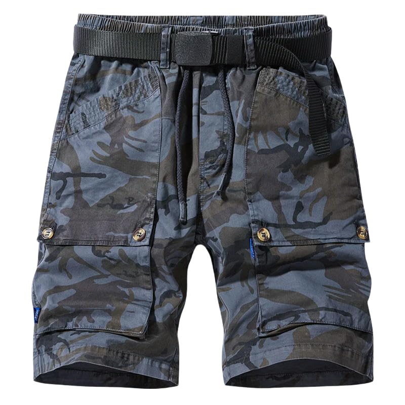 Short cargo droit imprimé pour homme en coton décontracté