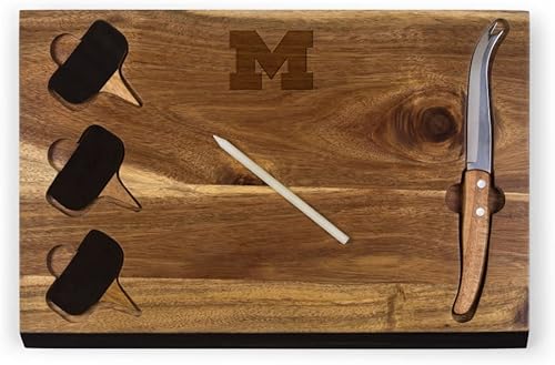 PICNIC TIME NCAA unisex-adult NCAA Delio Acacia Cheese Cutting Board & Tools Set