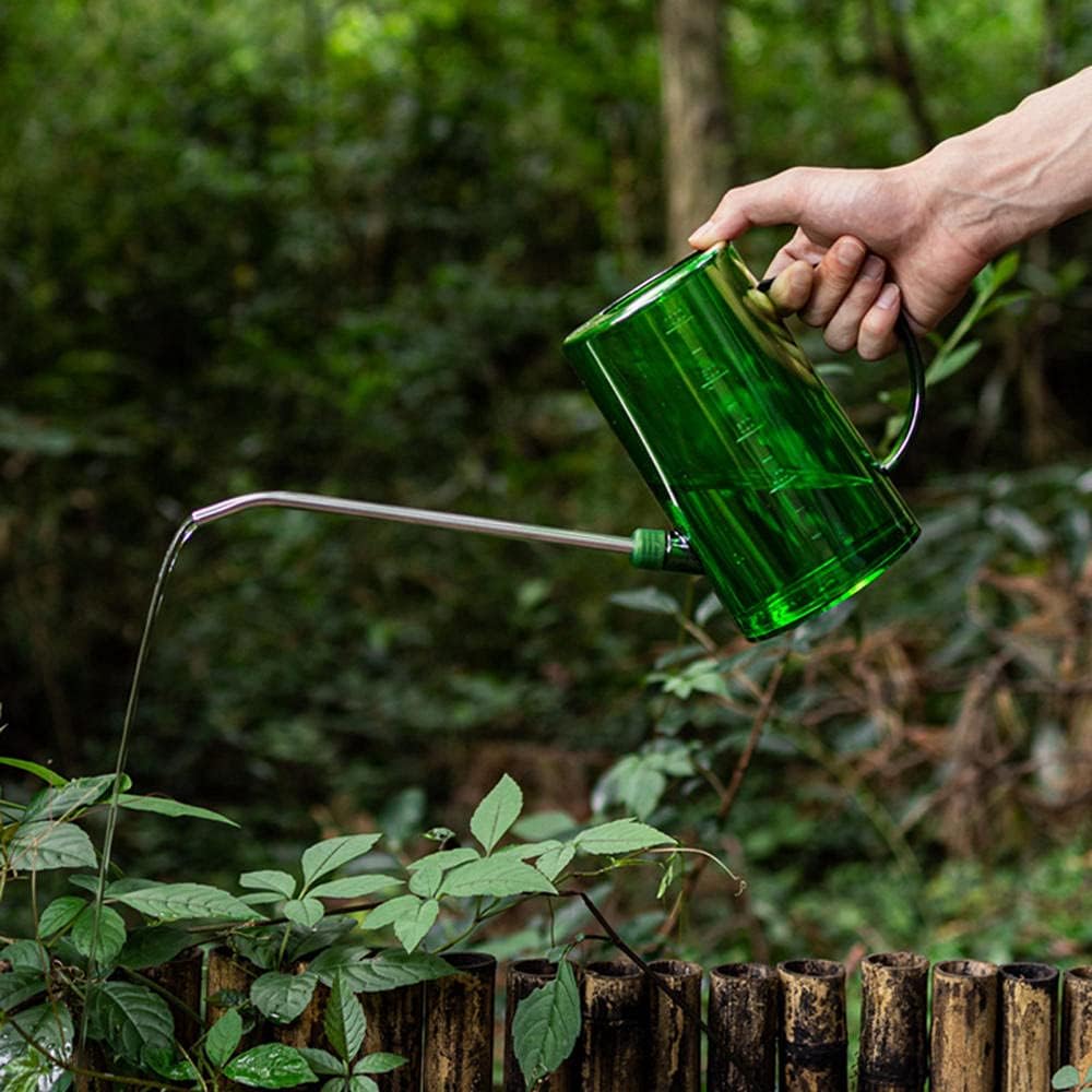 1L ロングアウトレットじょうろ 計量スケール付き 施肥装置 ガーデニング スプレーケトル 花 植物 灌漑ツール - 中国製_グレー