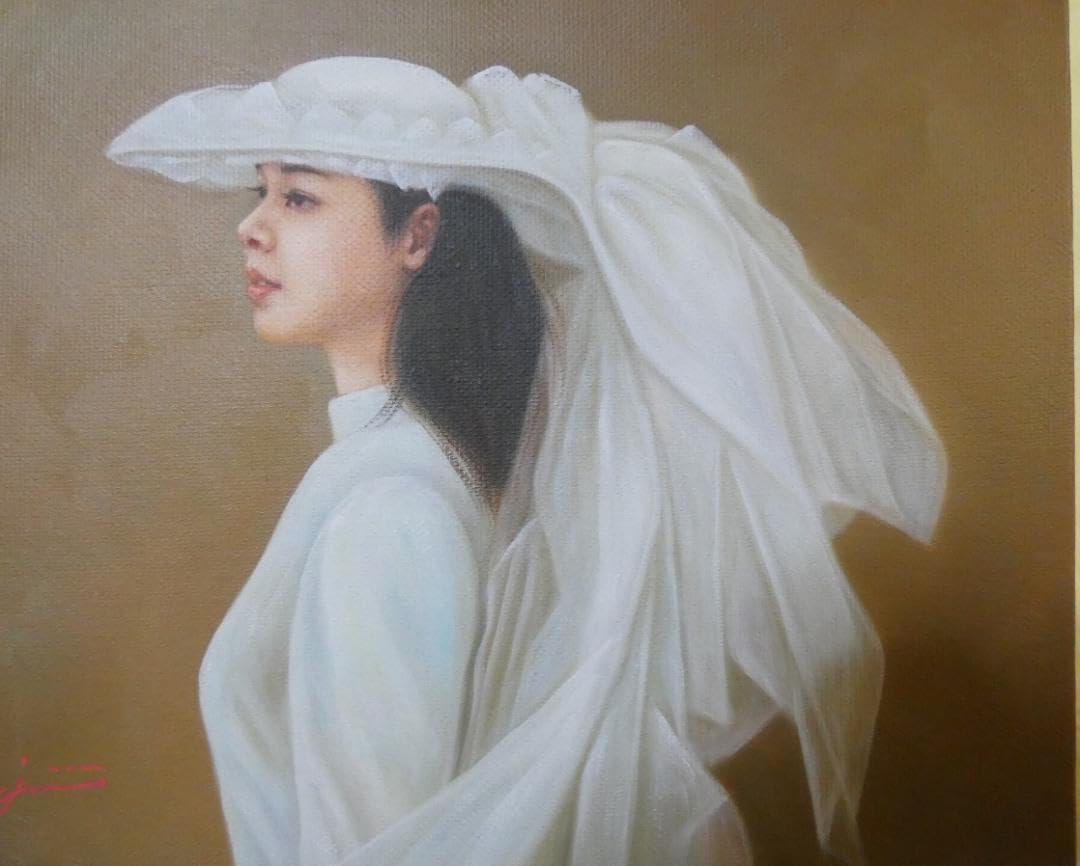 油絵　藤井勉　 F6 【　風　】手描き　　額付き 油絵 藤井勉 F6 【 風 】手描き 額付き