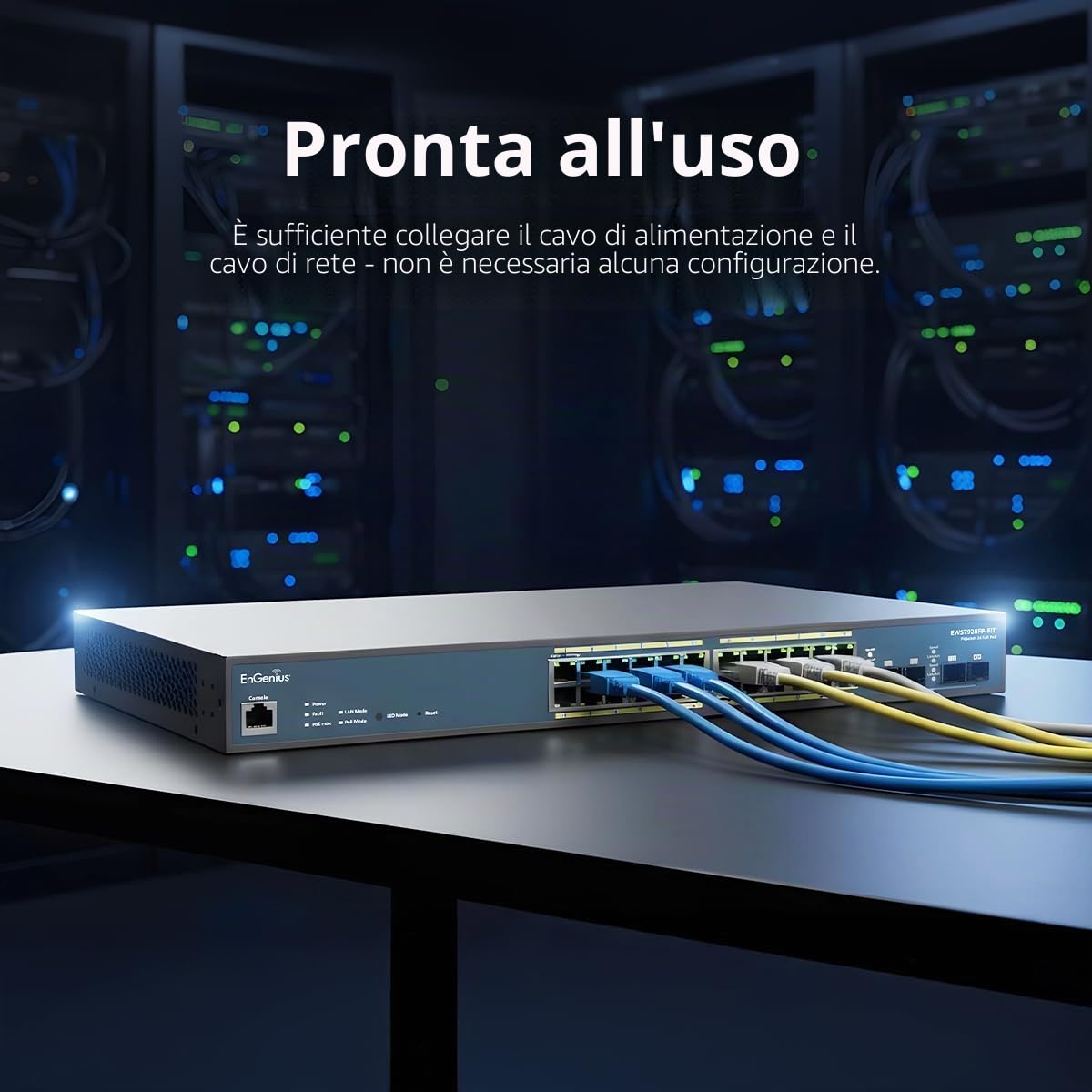 EnGenius Switch gestito PoE+ Gigabit a 24 porte EWS7928P-FIT - Budget 240W, 4 Uplink SFP, funzionalità Enterprise Layer 2+ per reti di piccole imprese
