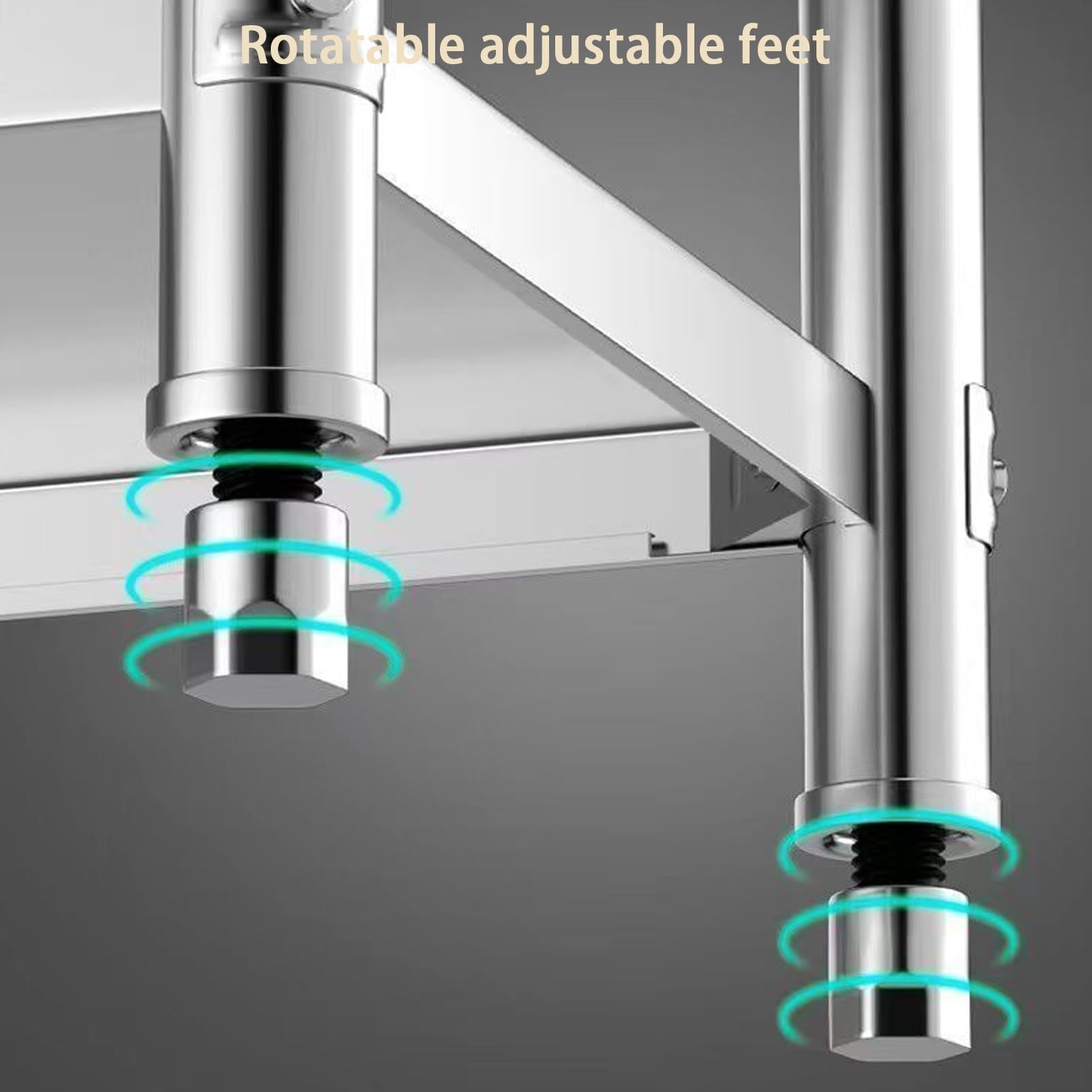 Tavolo da Lavoro da Cucina, Tavolo da Lavoro in Acciaio Inossidabile, Tavolo da Preparazione della Cucina a 3 Strati, Tavolo da Lavoro in Acciaio Inox con Piedino Regolabile(150x70x80cm)