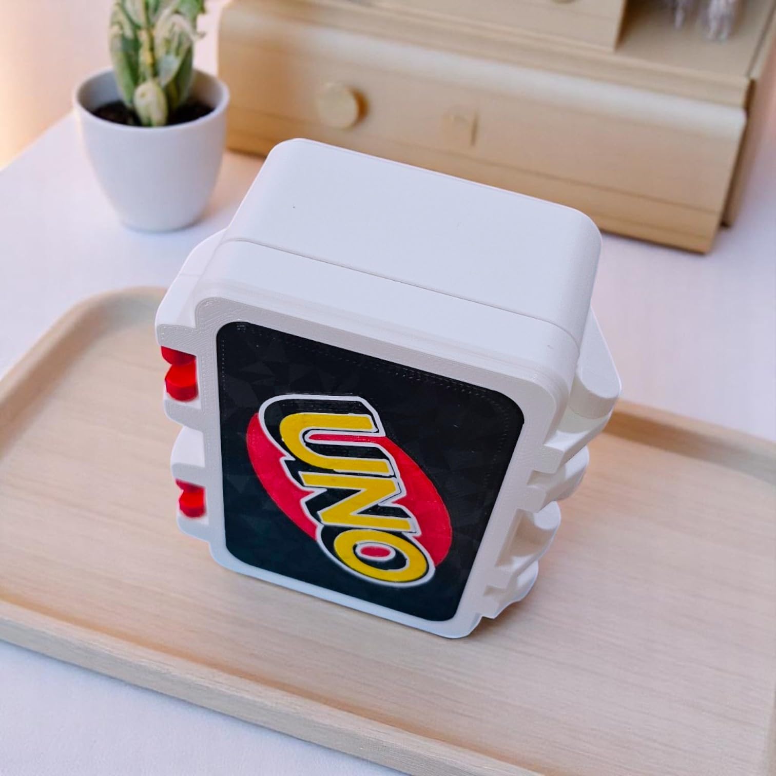 Sentosa Uno Card Game Storage Box with Snap On Locks, Inner Tray, Multicolor, Durable (Box + 1 Card Deck) 2
