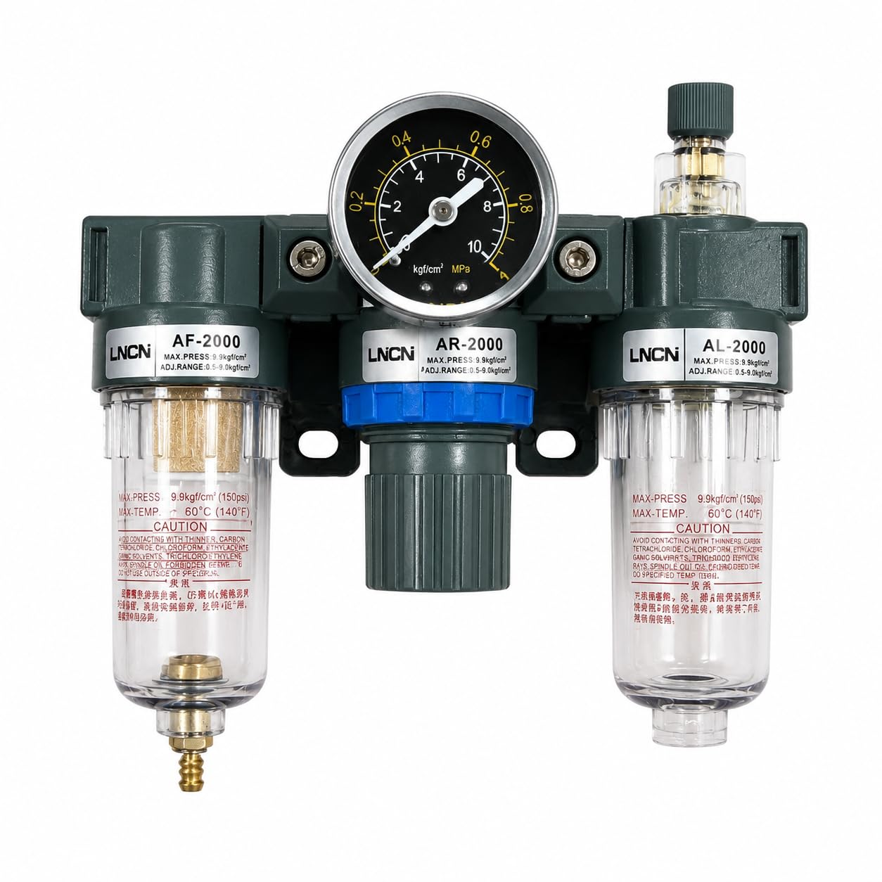 Separatore acqua ad aria compressa Riduttore di pressione per compressore, 1/4" (AC2000)