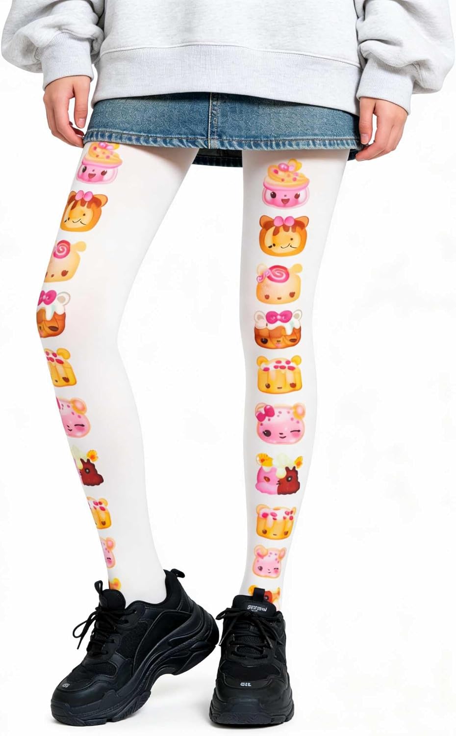 Kawaii Cutecore Tights, Funky Whimsical Tights, Fun Colorful Tights for Women, Lolita Harajuku Fashion Accessories, Whimsy Twee Aesthetic Clothing, Cute Kawaii Clothes