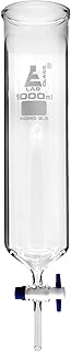 Dropping Funnel, 1000ml - PTFE Key Stopcock, Open Top, Cylindrical - Ungraduated - Cylindrical, Borosilicate Glass - Eisco Labs
