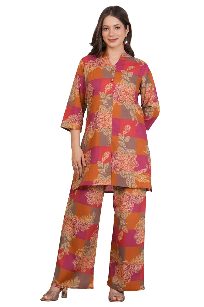 yuvvik Women Cotton Kurta Set with Palazzo | S to 7XL Plus Size A-Line Printed Floral Set | Ethnic Co-Ord Outfit for Women | Casual Office Kurta Set | Printed Traditional Indian Dress-picture-38