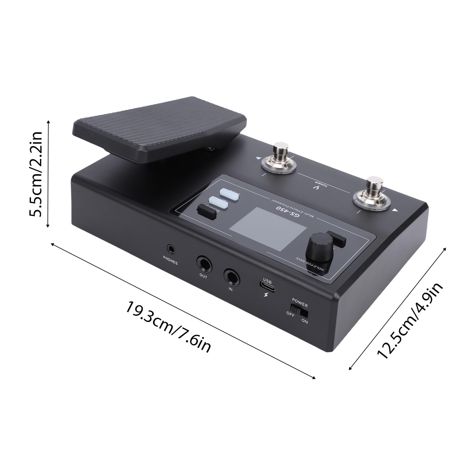 Alomejor Pedal de Efectos de Guitarra, Procesador Multiefectos con Batería de 2000 MAh, 100 Preajustes, Perfecto para Actuaciones en Vivo y Práctica